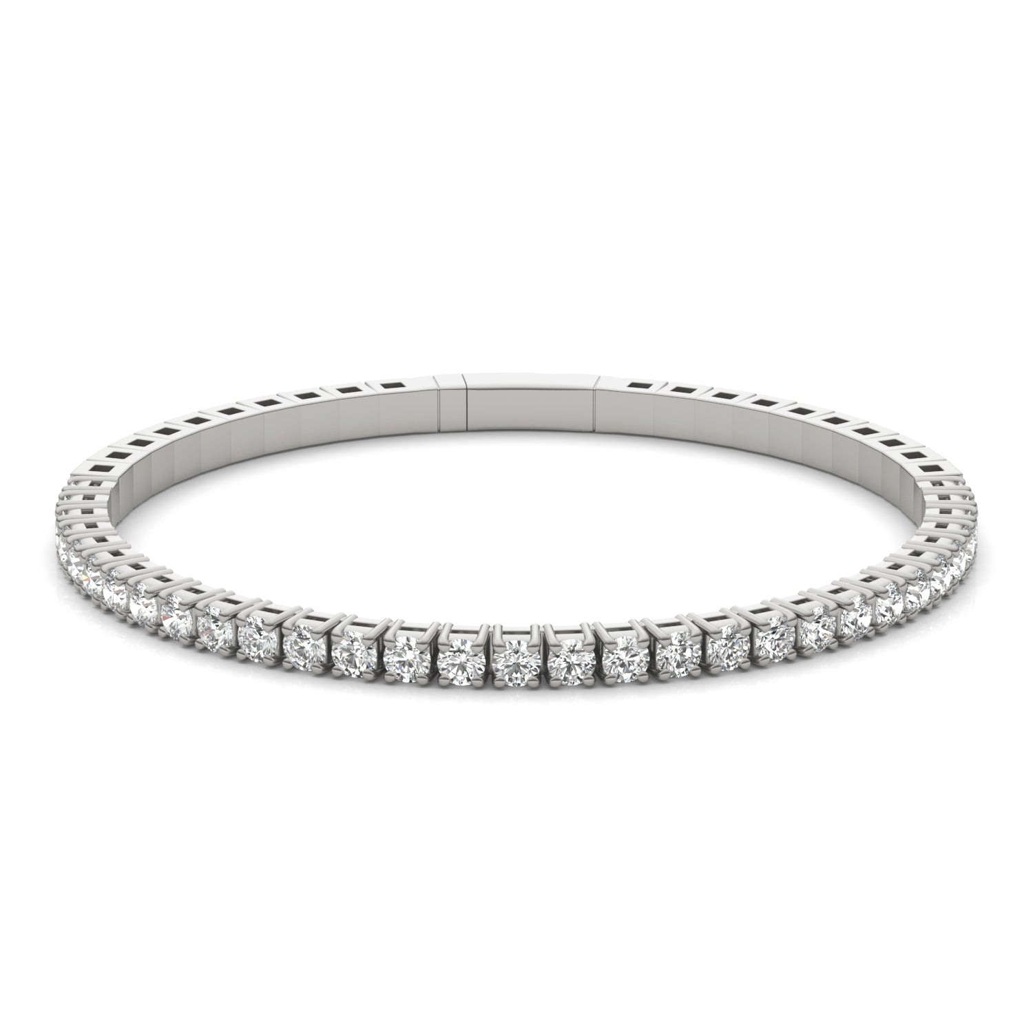 3.10 CTW DEW Round Forever One™ Moissanite Flexible Bangle Bracelet