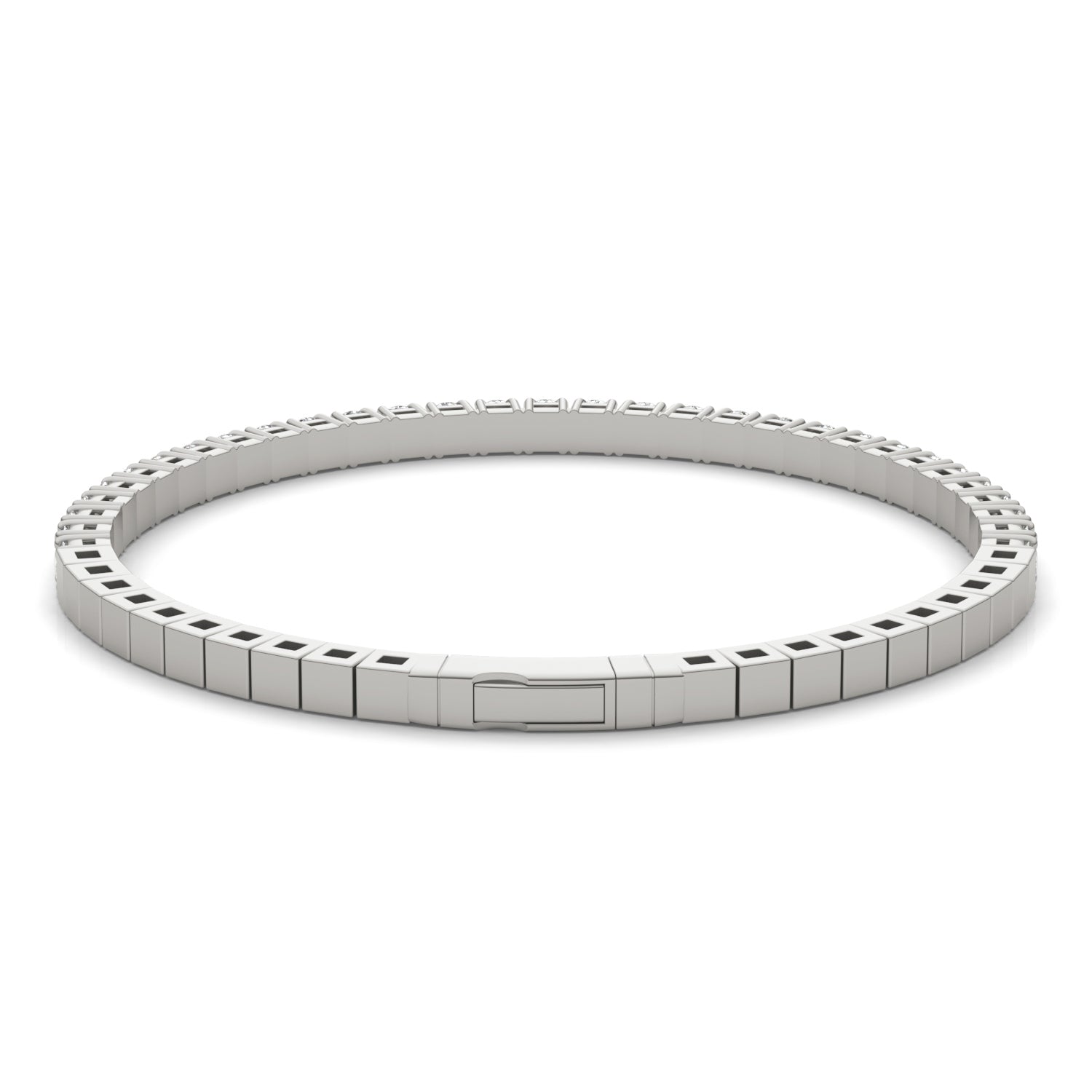 3.10 CTW DEW Round Forever One™ Moissanite Flexible Bangle Bracelet