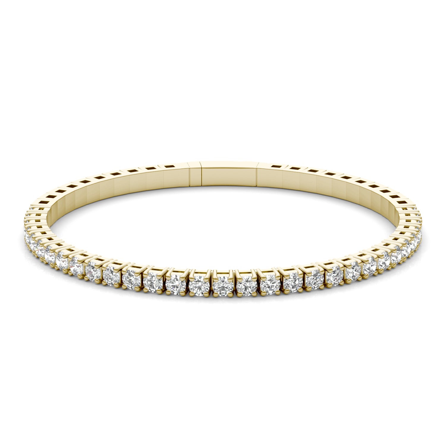 3.10 CTW DEW Round Forever One™ Moissanite Flexible Bangle Bracelet