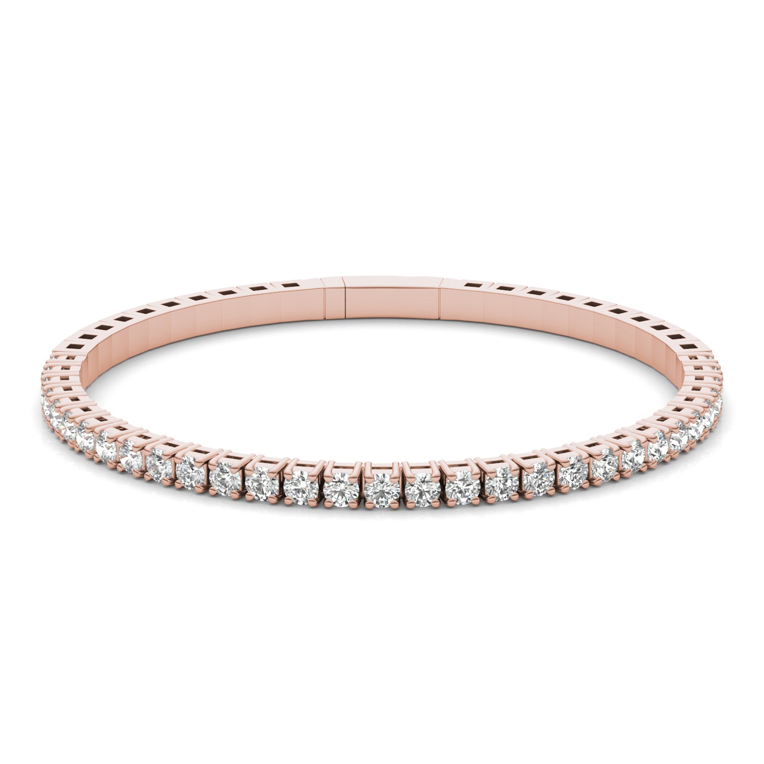 3.10 CTW DEW Round Forever One™ Moissanite Flexible Bangle Bracelet