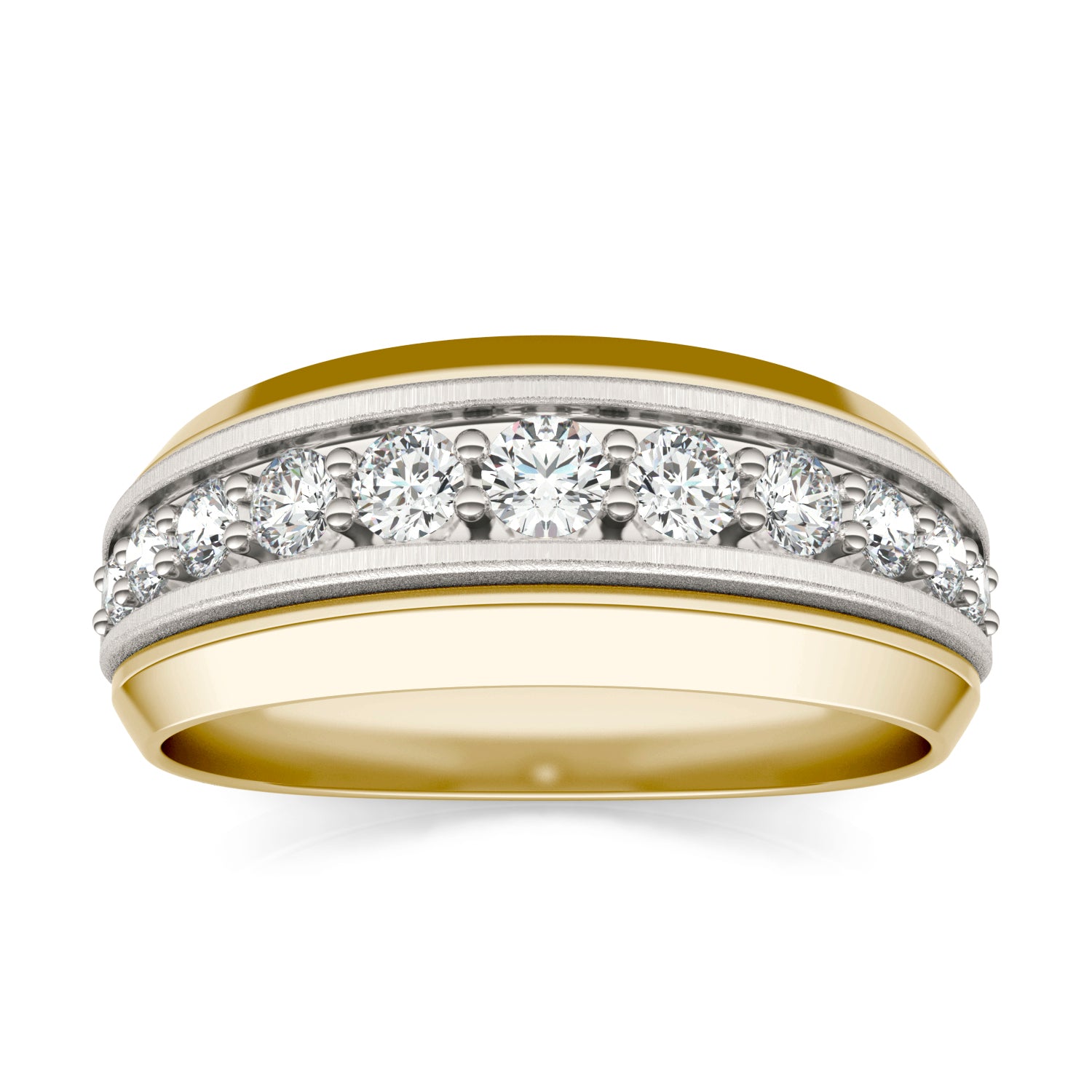 5/8 CTW Round Caydia® Lab Grown Diamond Signature Beveled Edge Mens Ring