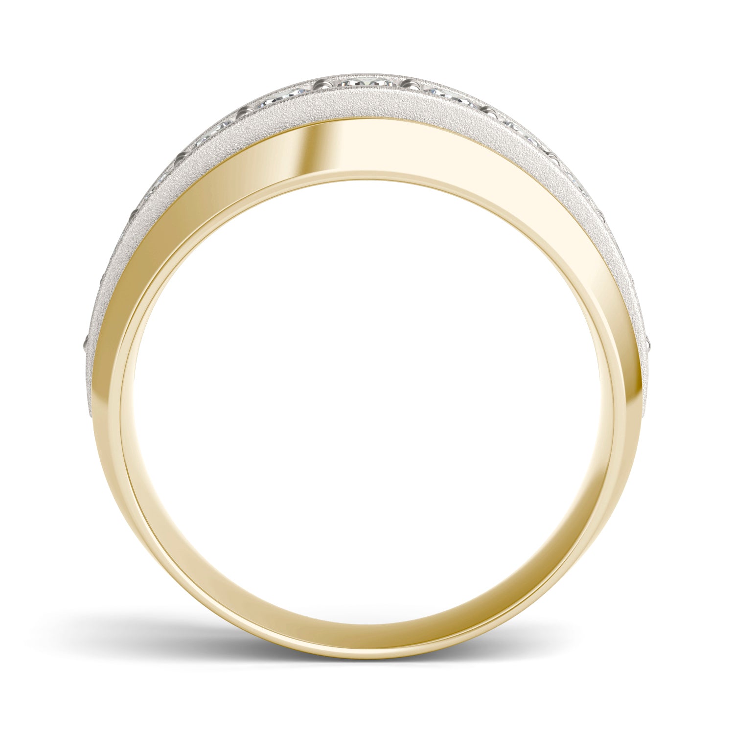 5/8 CTW Round Caydia® Lab Grown Diamond Signature Beveled Edge Mens Ring