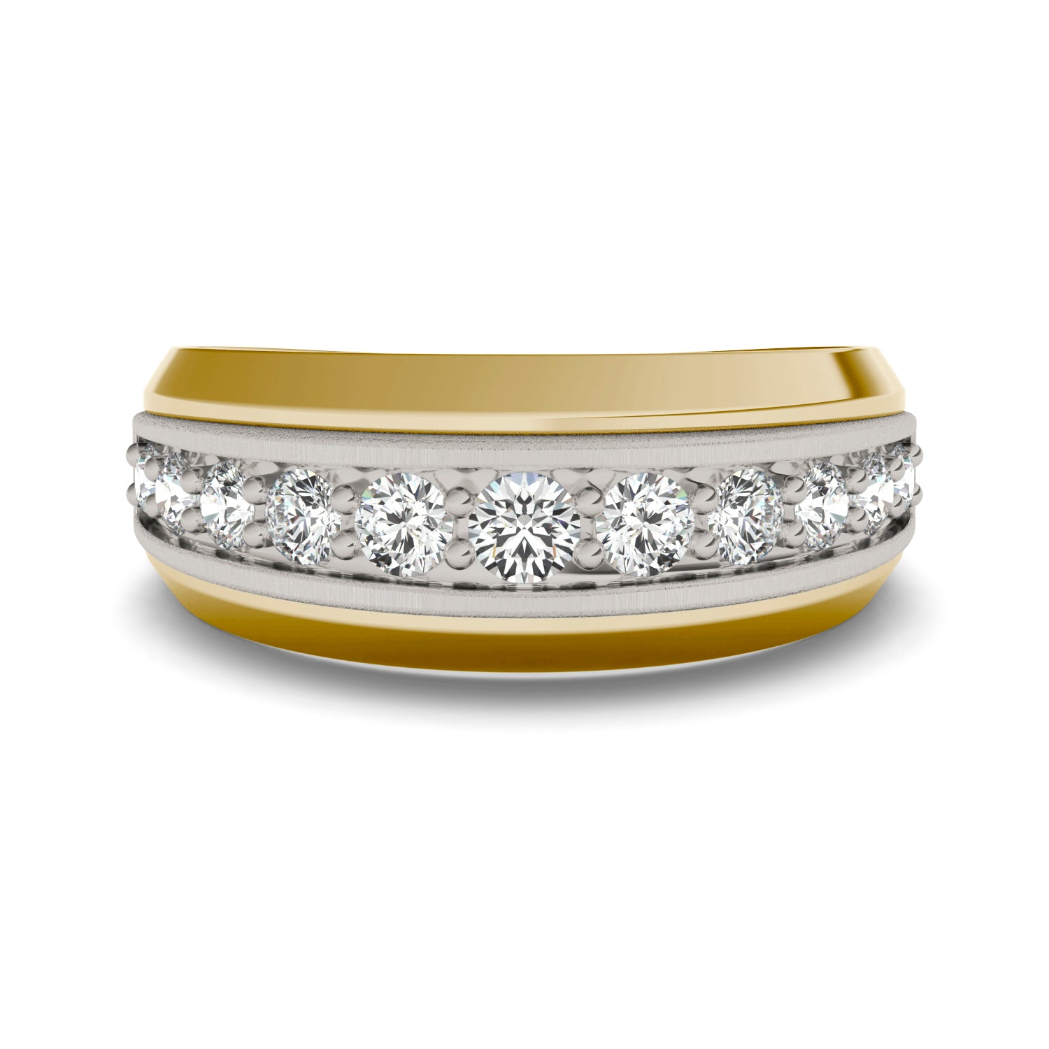 5/8 CTW Round Caydia® Lab Grown Diamond Signature Beveled Edge Mens Ring