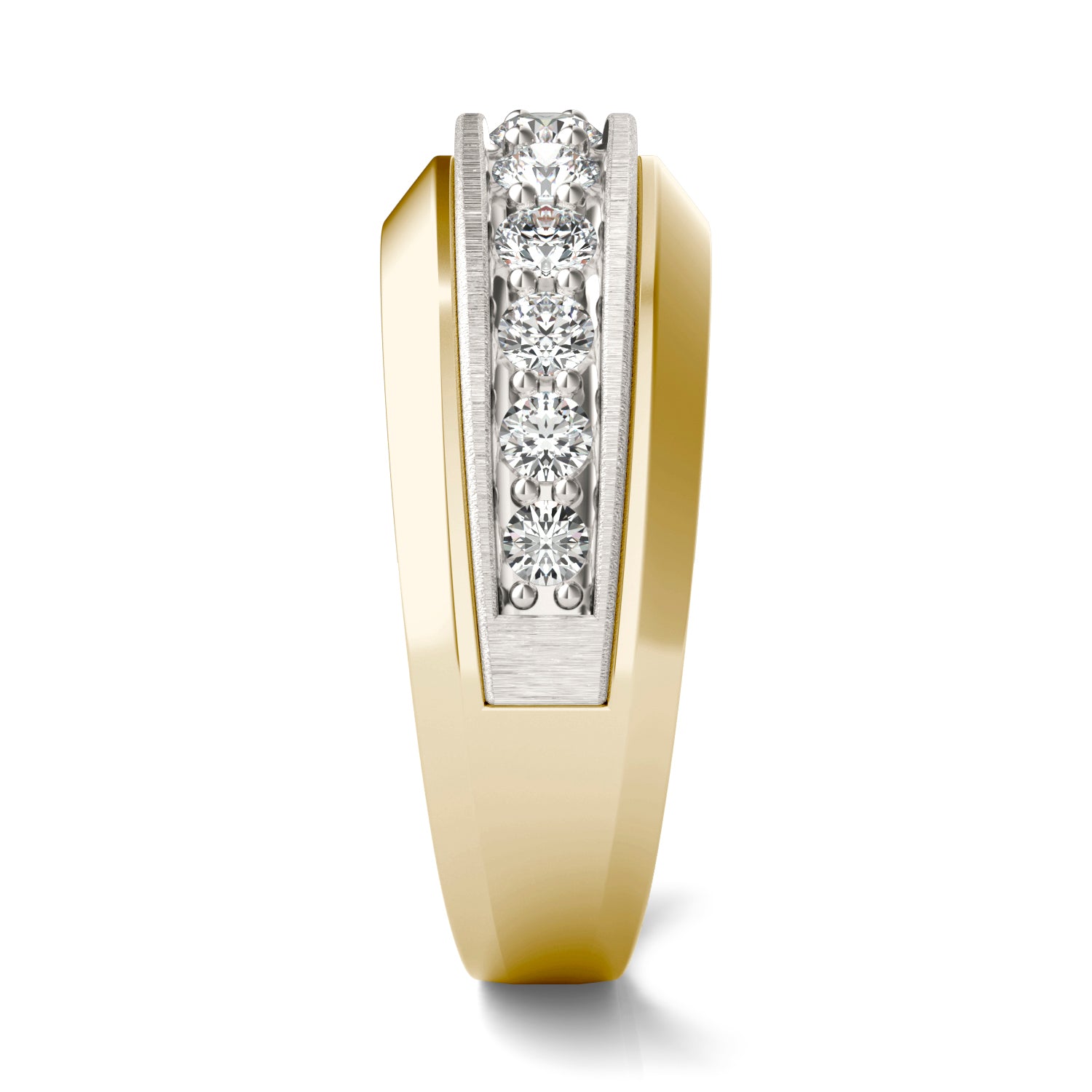 5/8 CTW Round Caydia® Lab Grown Diamond Signature Beveled Edge Mens Ring