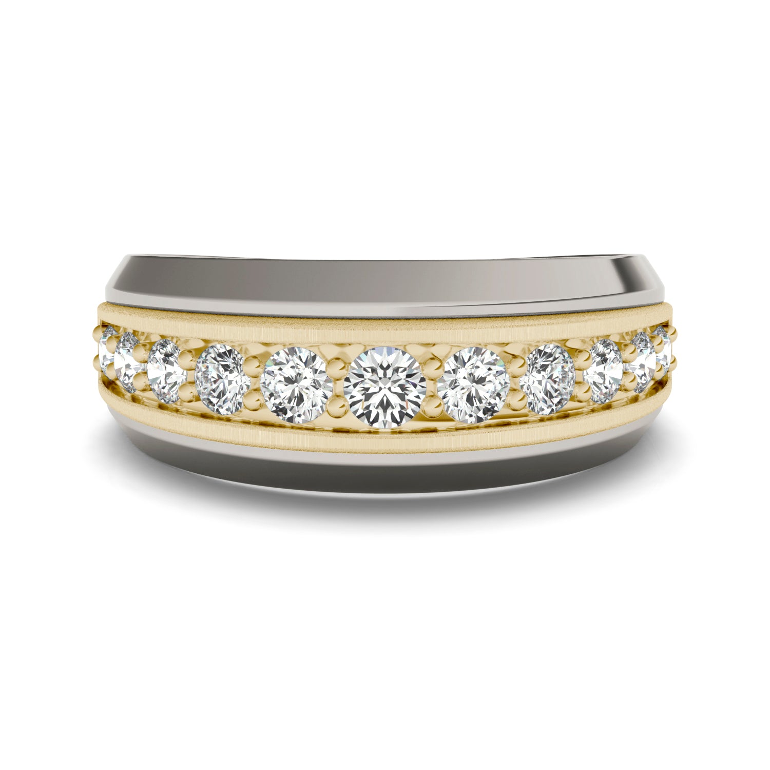 5/8 CTW Round Caydia® Lab Grown Diamond Signature Beveled Edge Mens Ring