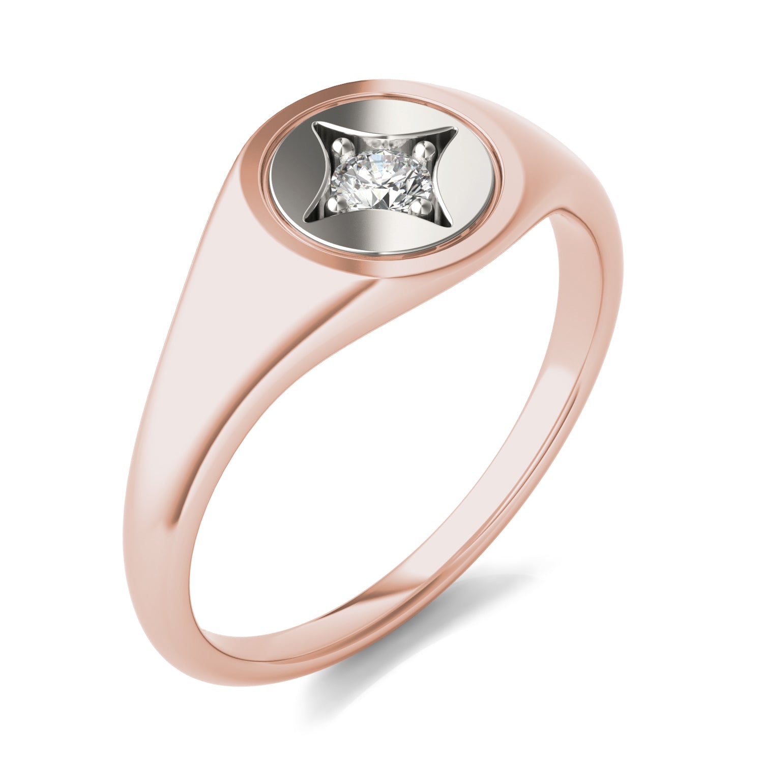 1/10 CTW Round Caydia® Lab Grown Diamond Signature Star Signet Ring