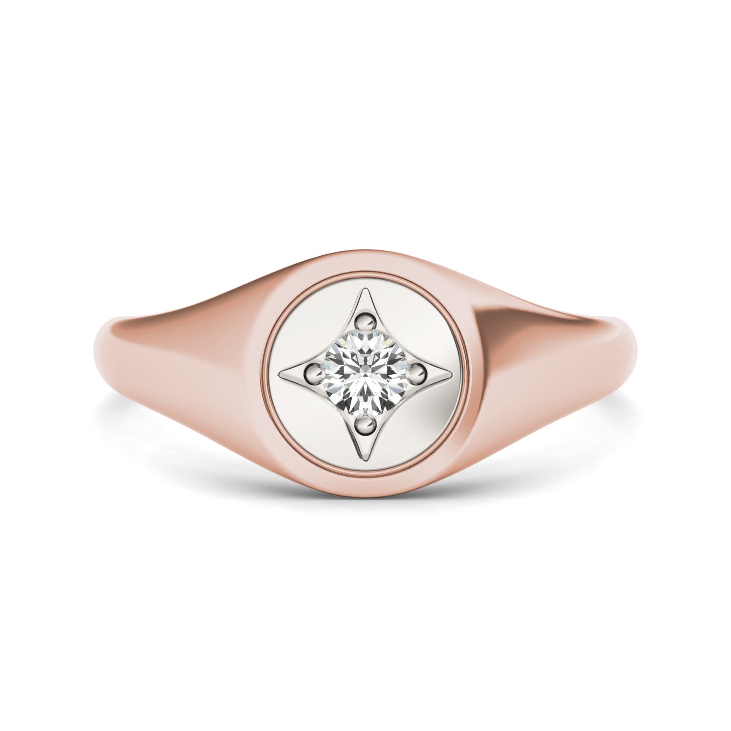 1/10 CTW Round Caydia® Lab Grown Diamond Signature Star Signet Ring