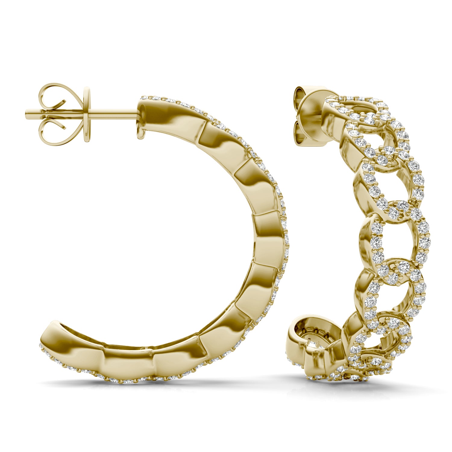 3/4 CTW Round Caydia® Lab Grown Diamond Chain Hoop Earrings