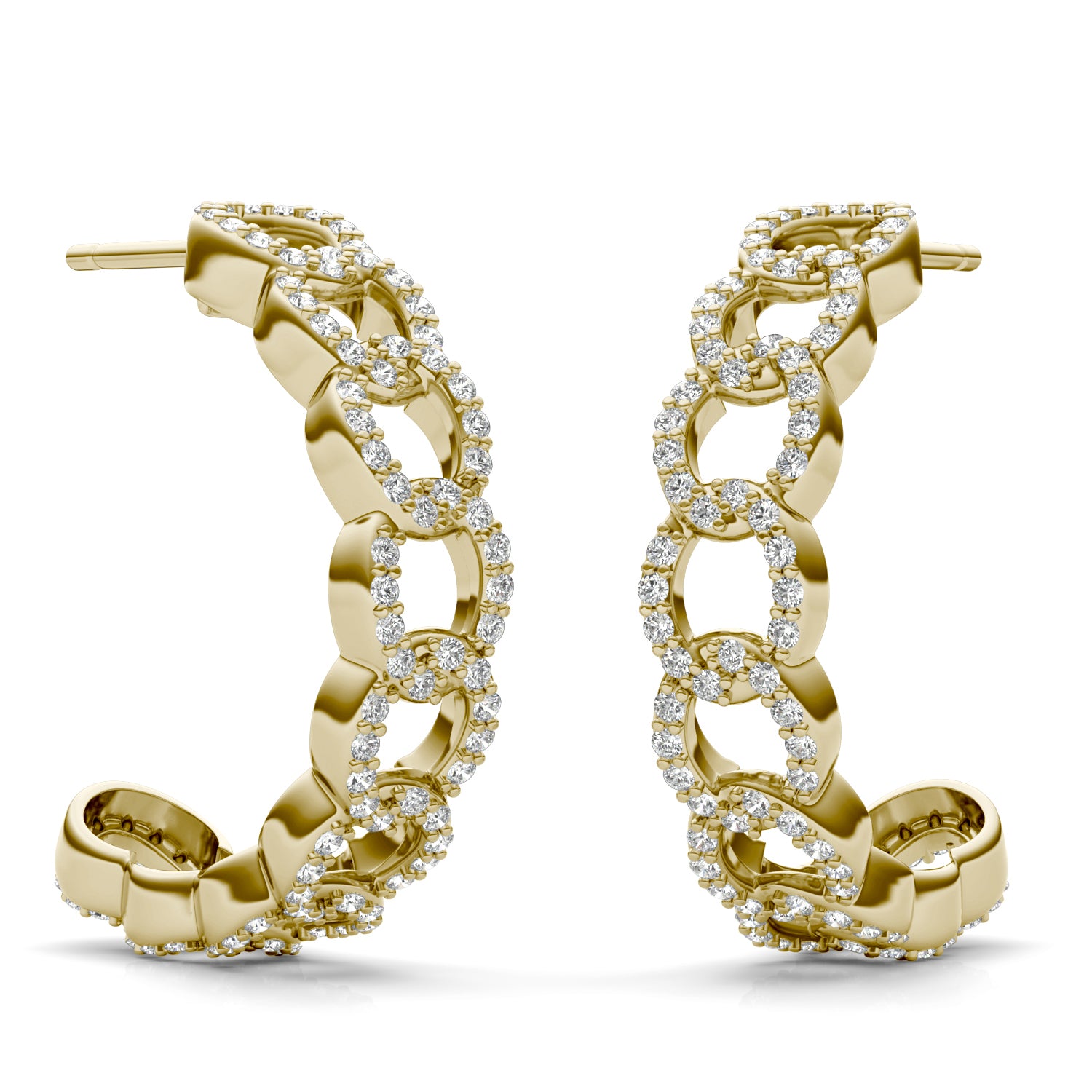 3/4 CTW Round Caydia® Lab Grown Diamond Chain Hoop Earrings