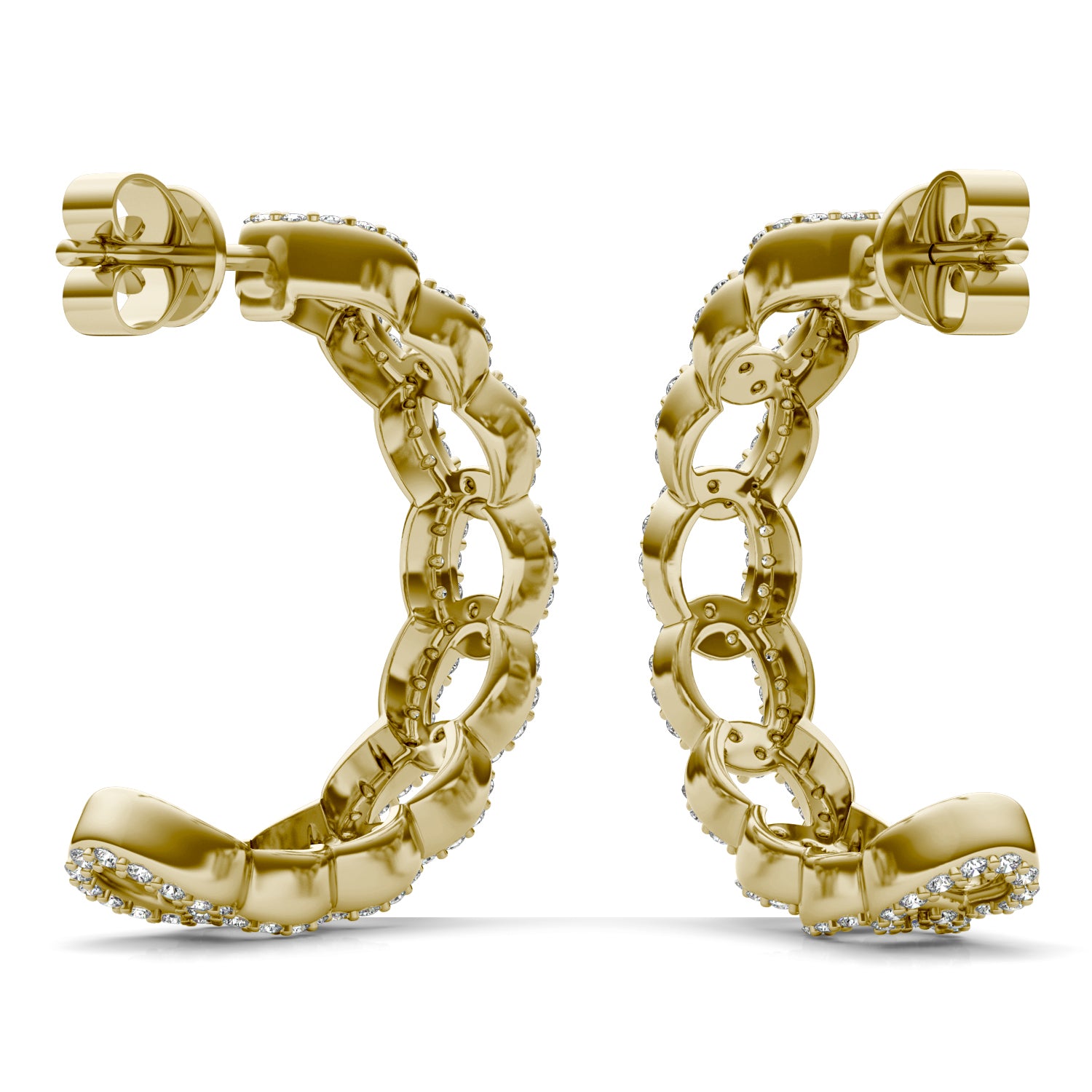 3/4 CTW Round Caydia® Lab Grown Diamond Chain Hoop Earrings