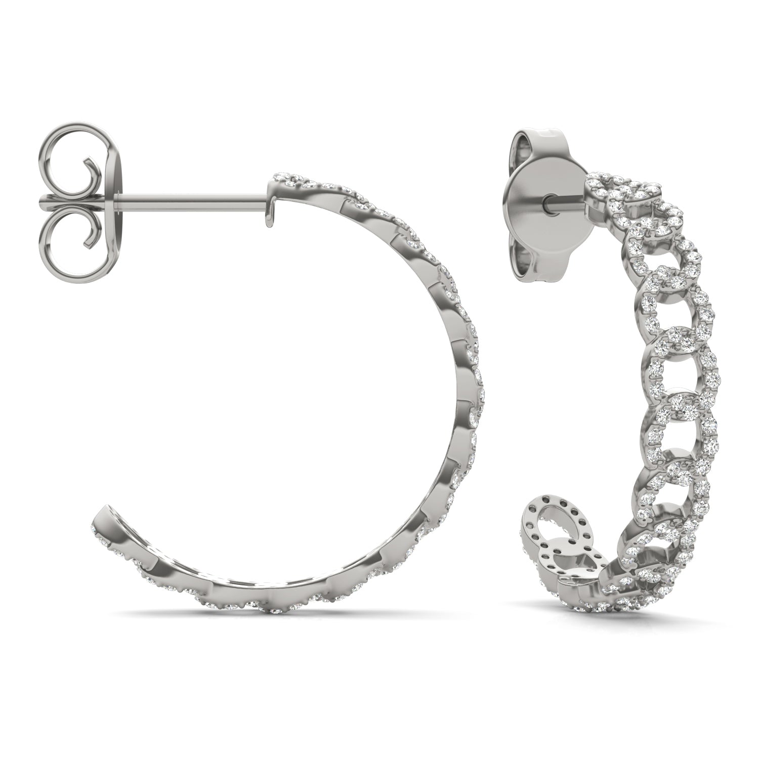 2/3 CTW Round Caydia® Lab Grown Diamond Chain Hoop Earrings