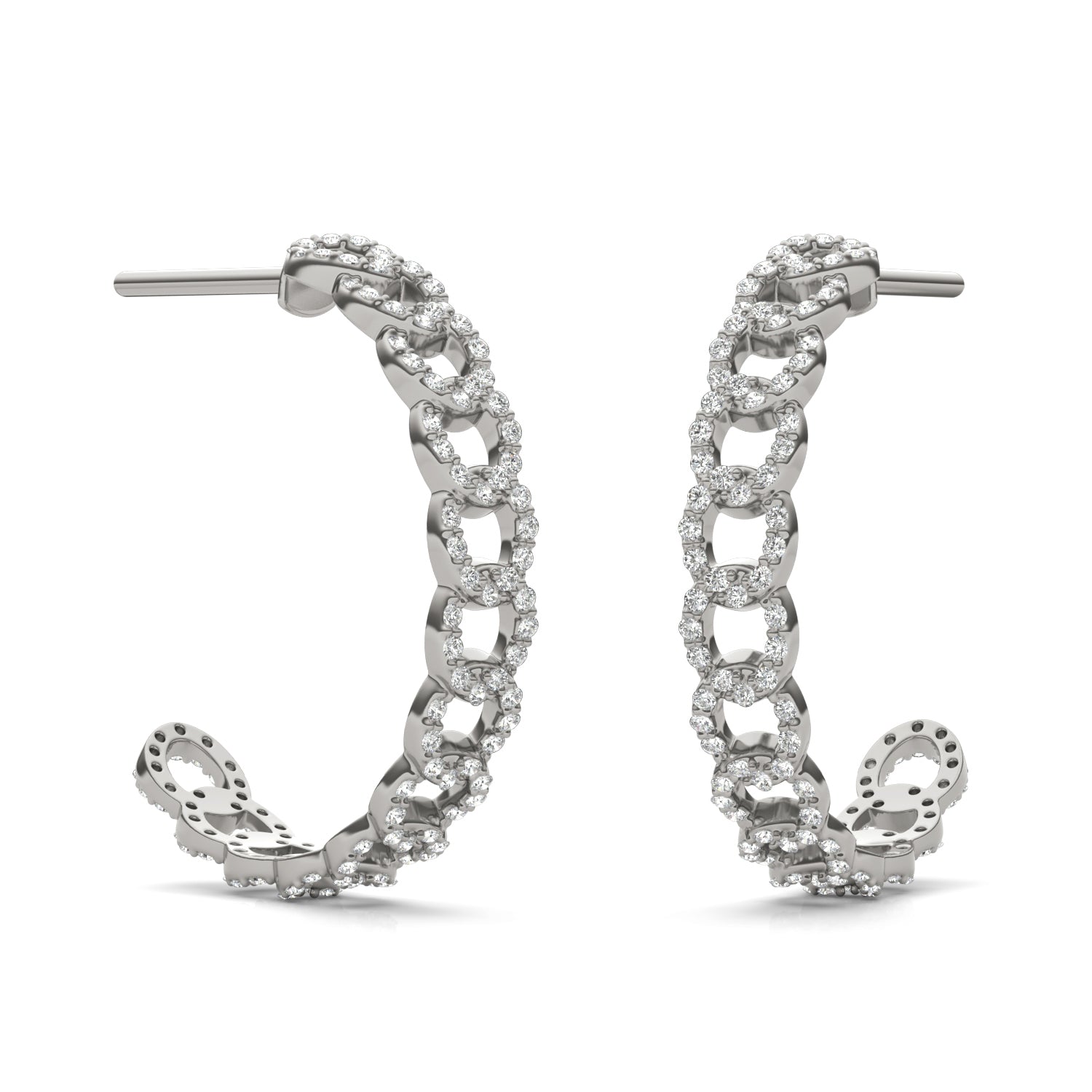 2/3 CTW Round Caydia® Lab Grown Diamond Chain Hoop Earrings