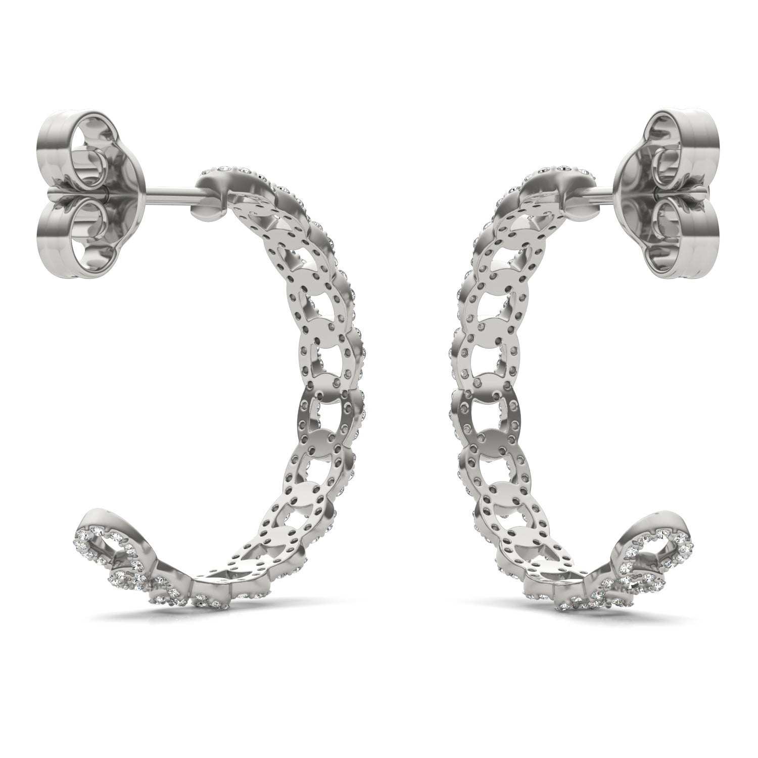 2/3 CTW Round Caydia® Lab Grown Diamond Chain Hoop Earrings