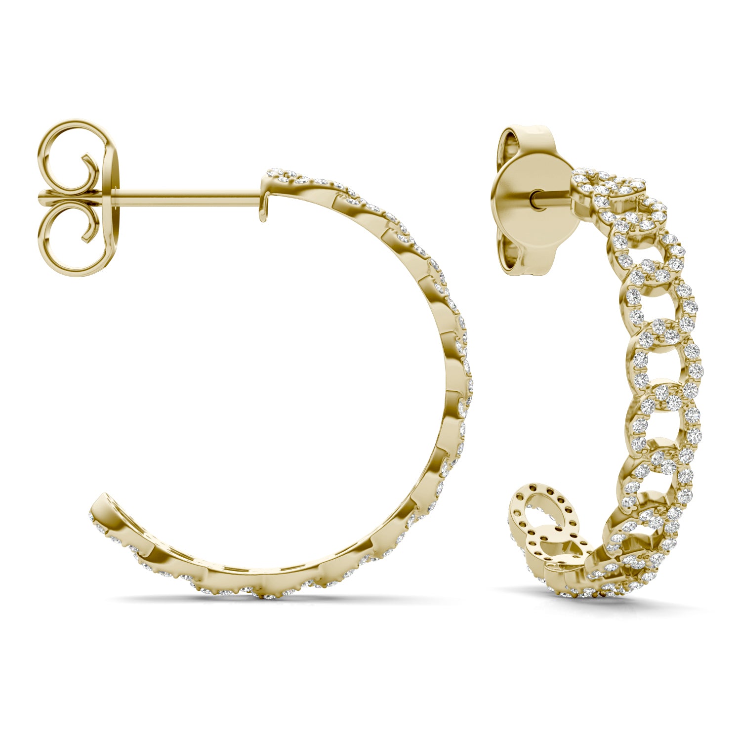 2/3 CTW Round Caydia® Lab Grown Diamond Chain Hoop Earrings