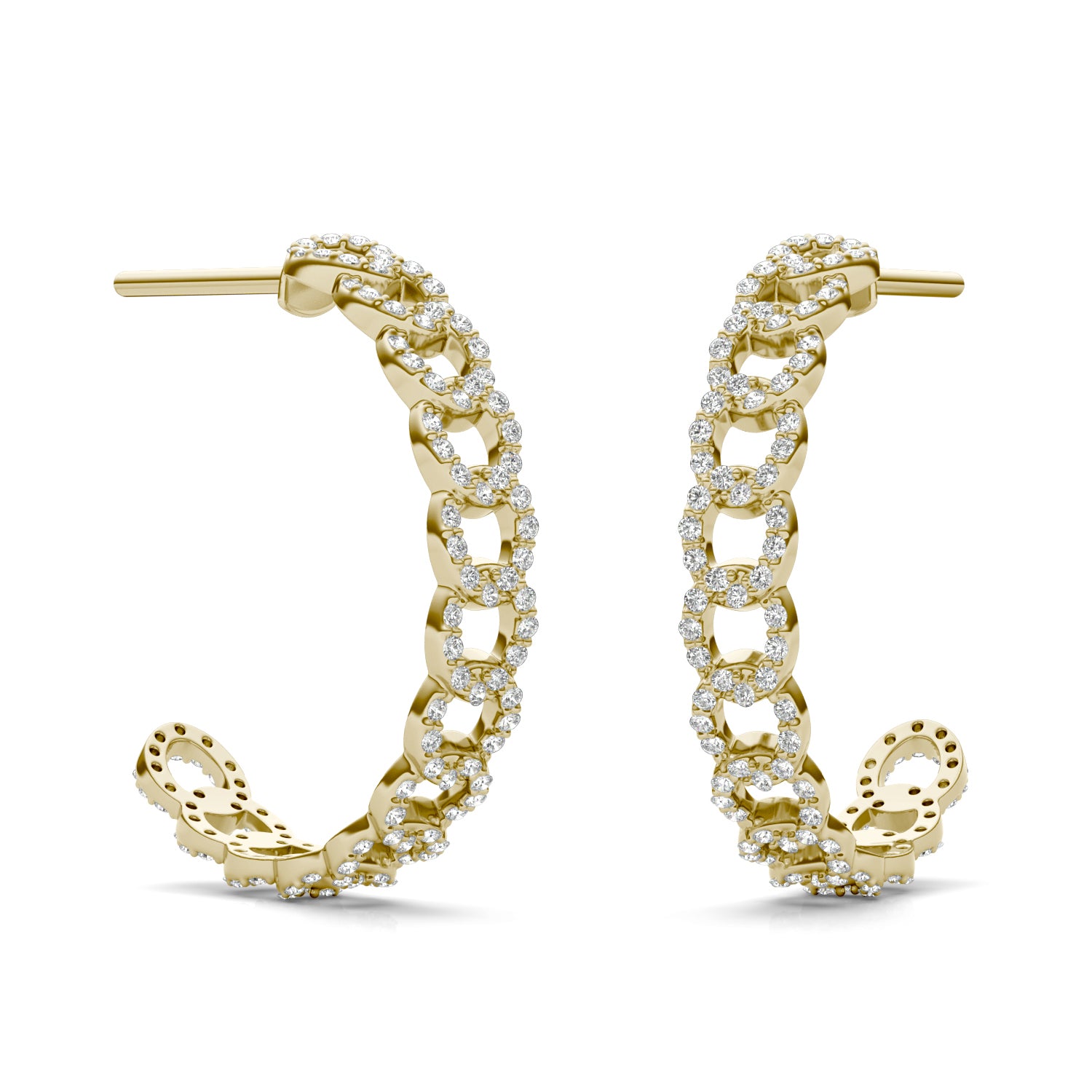 2/3 CTW Round Caydia® Lab Grown Diamond Chain Hoop Earrings