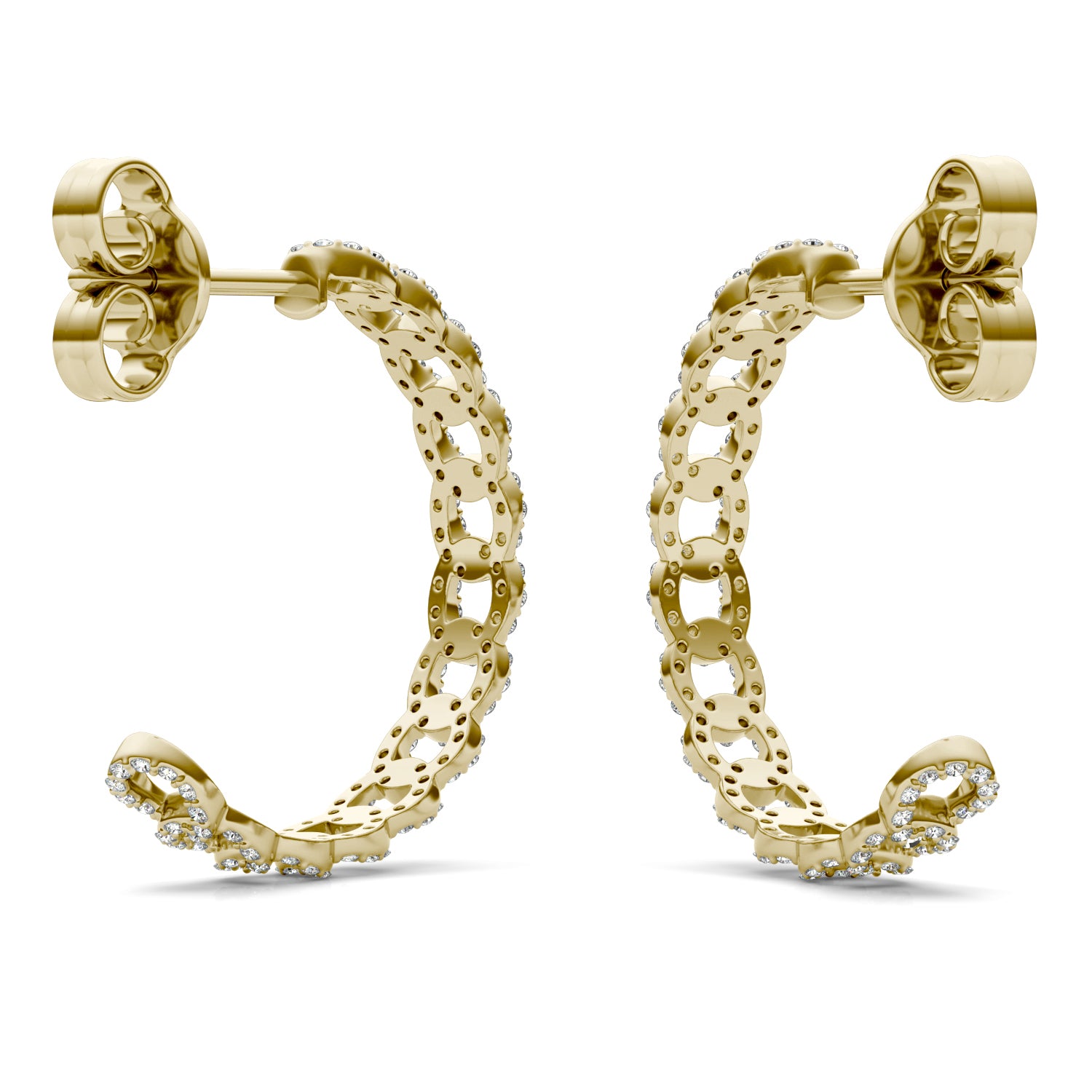 2/3 CTW Round Caydia® Lab Grown Diamond Chain Hoop Earrings