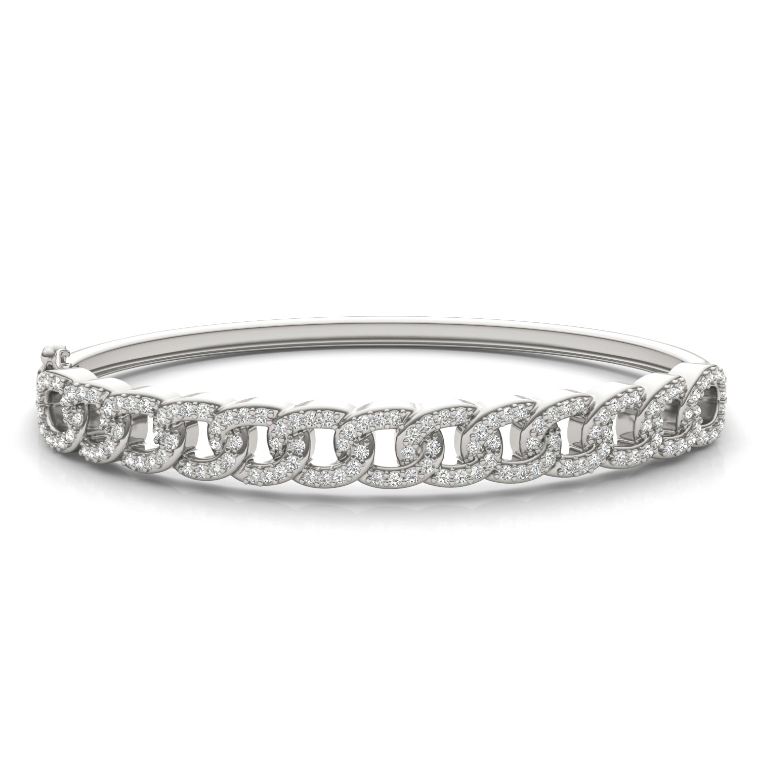 1 3/4 CTW Round Caydia® Lab Grown Diamond Chain Link Bangle Bracelet