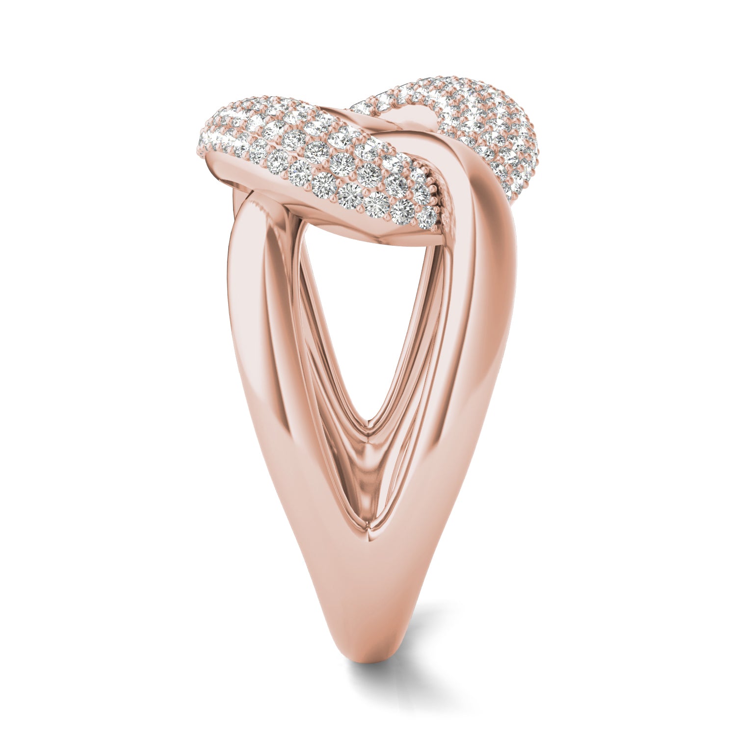 1/2 CTW Round Caydia® Lab Grown Diamond Accented Chain Ring