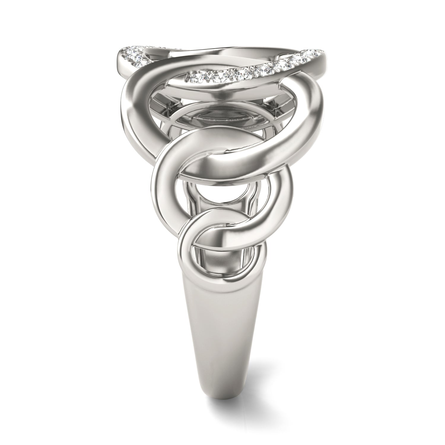 1/15 CTW Round Caydia® Lab Grown Diamond Oval Chain Ring