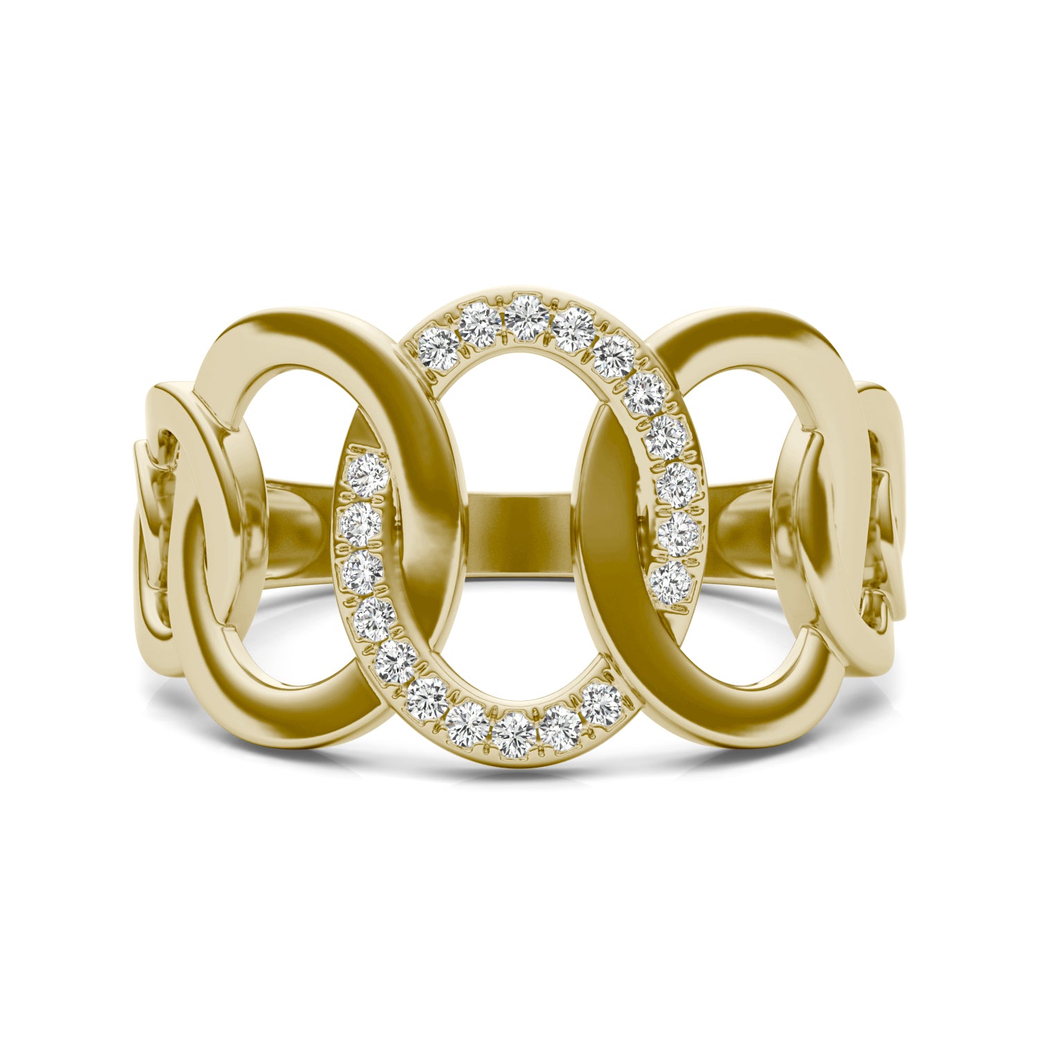 1/15 CTW Round Caydia® Lab Grown Diamond Oval Chain Ring