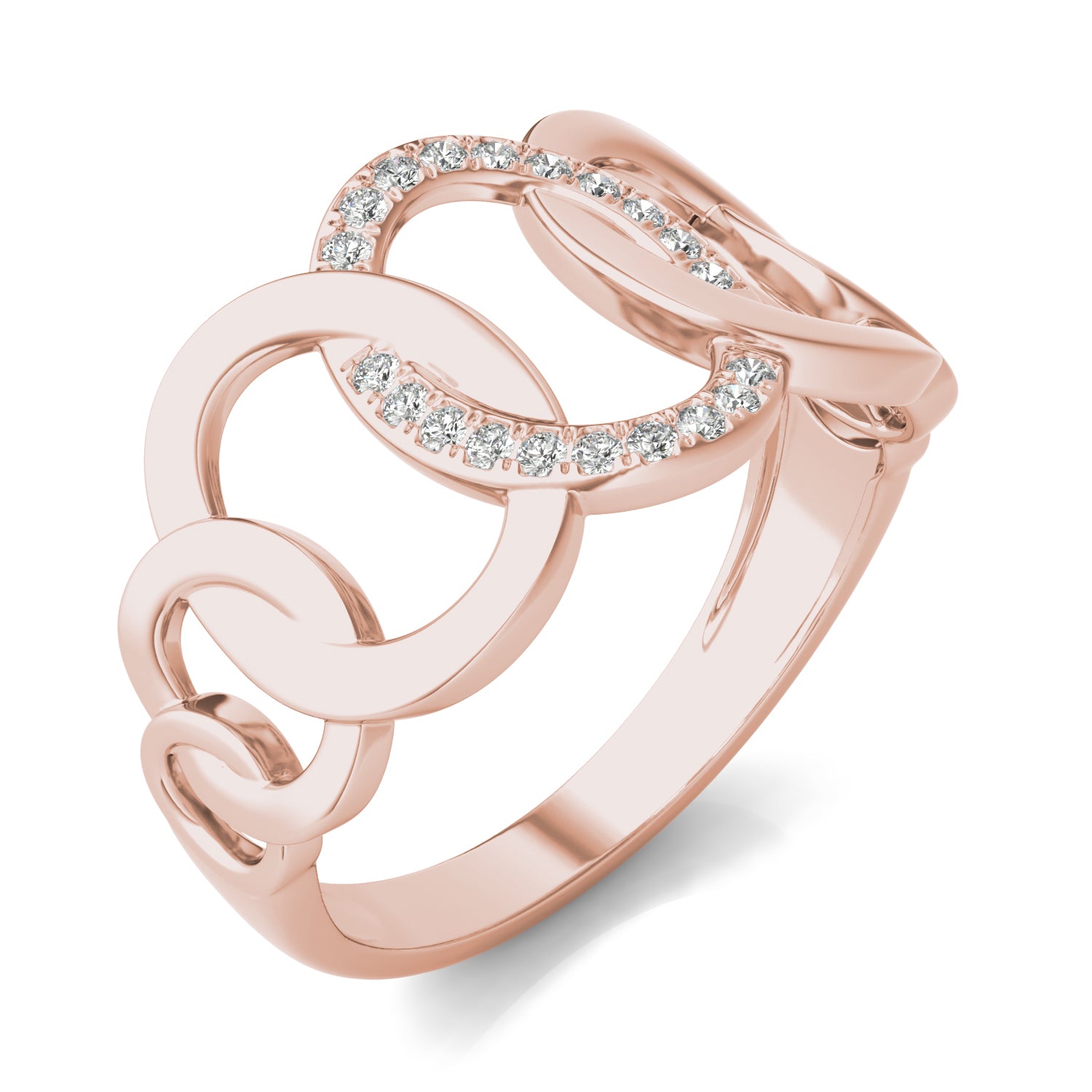 1/15 CTW Round Caydia® Lab Grown Diamond Oval Chain Ring