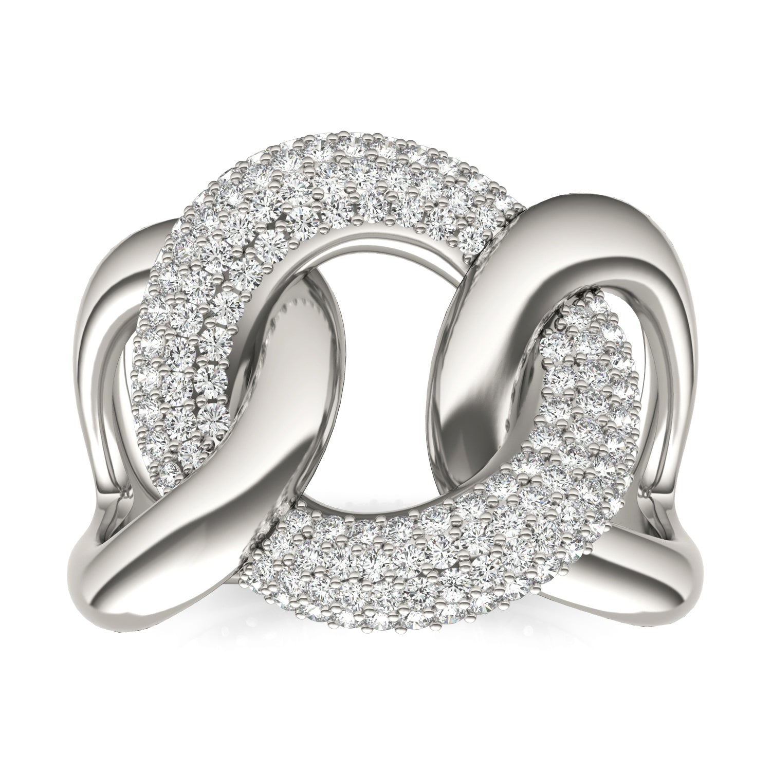 7/8 CTW Round Caydia® Lab Grown Diamond Accented Chain Statement Ring