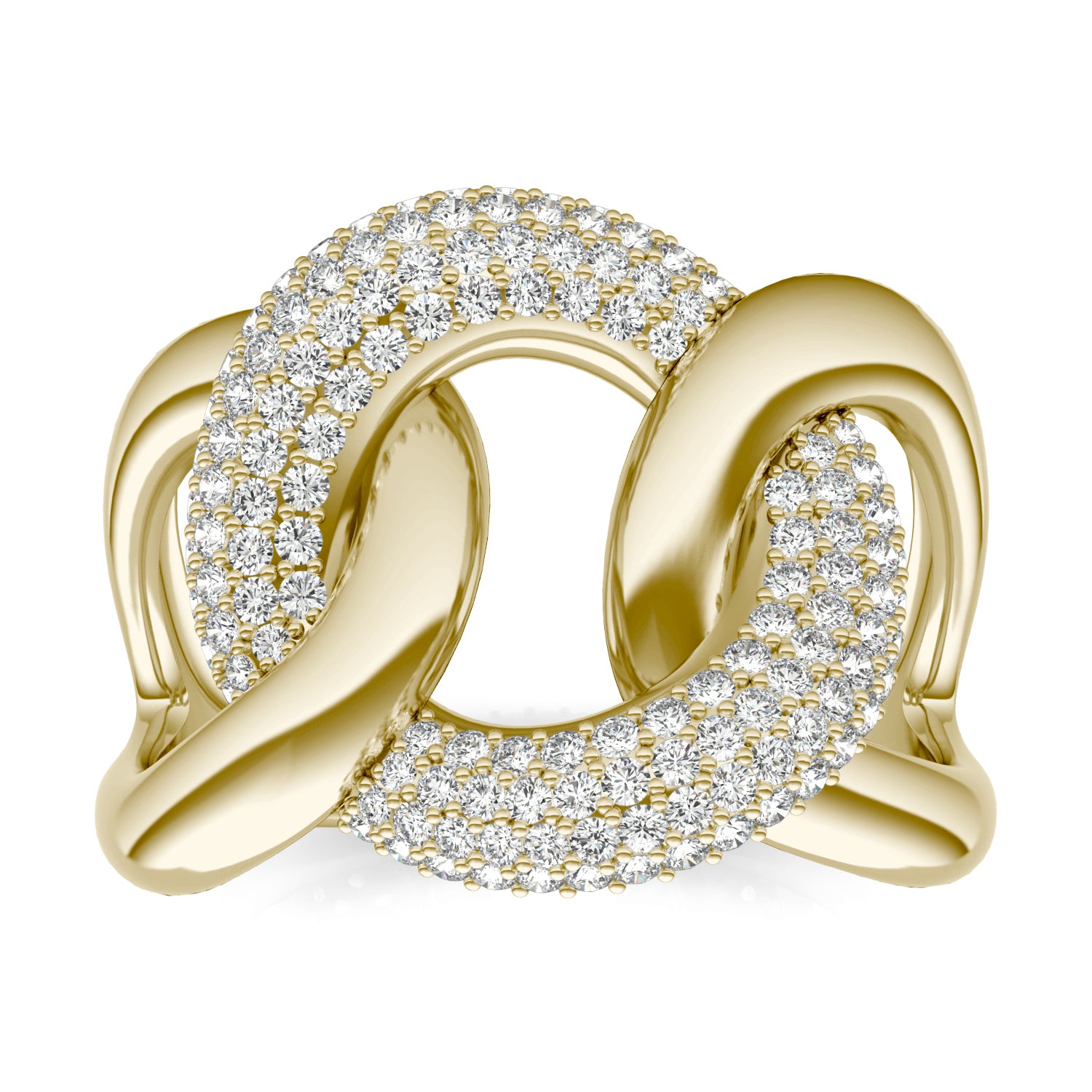 7/8 CTW Round Caydia® Lab Grown Diamond Accented Chain Statement Ring