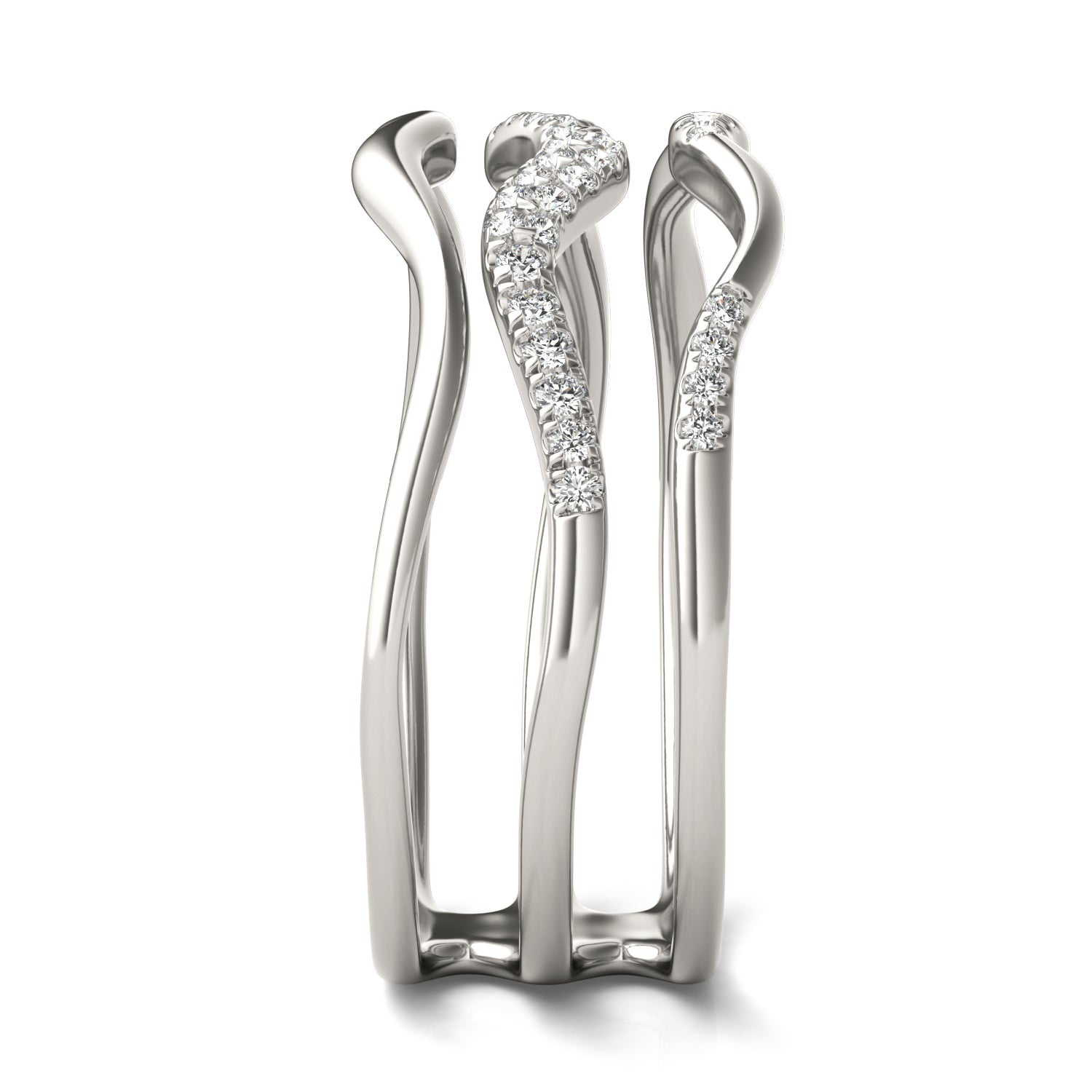 1/4 CTW Round Caydia® Lab Grown Diamond Three Row Fashion Ring