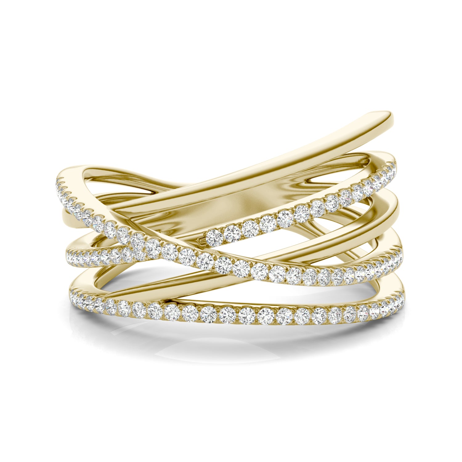 1/4 CTW Round Caydia® Lab Grown Diamond Five Row Statement Ring