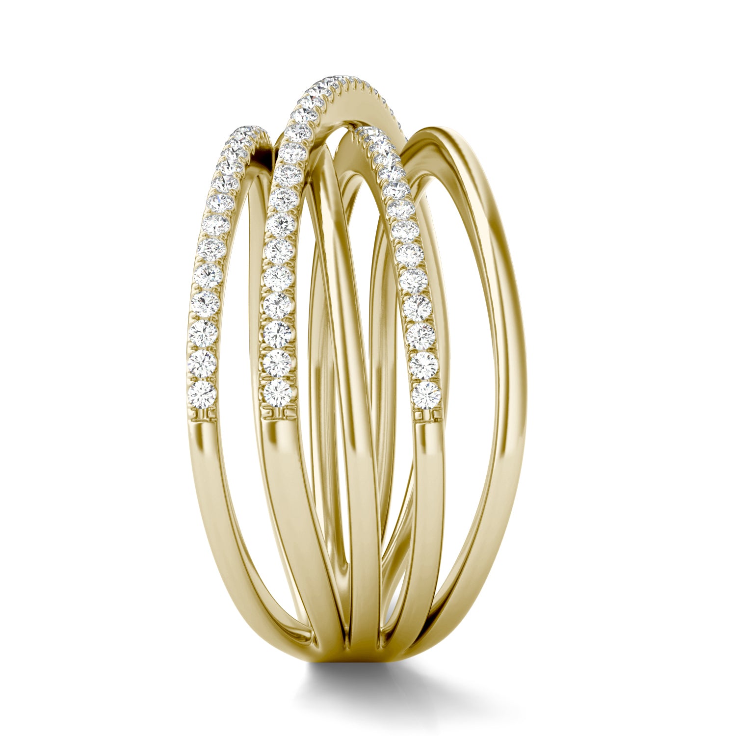 1/4 CTW Round Caydia® Lab Grown Diamond Five Row Statement Ring