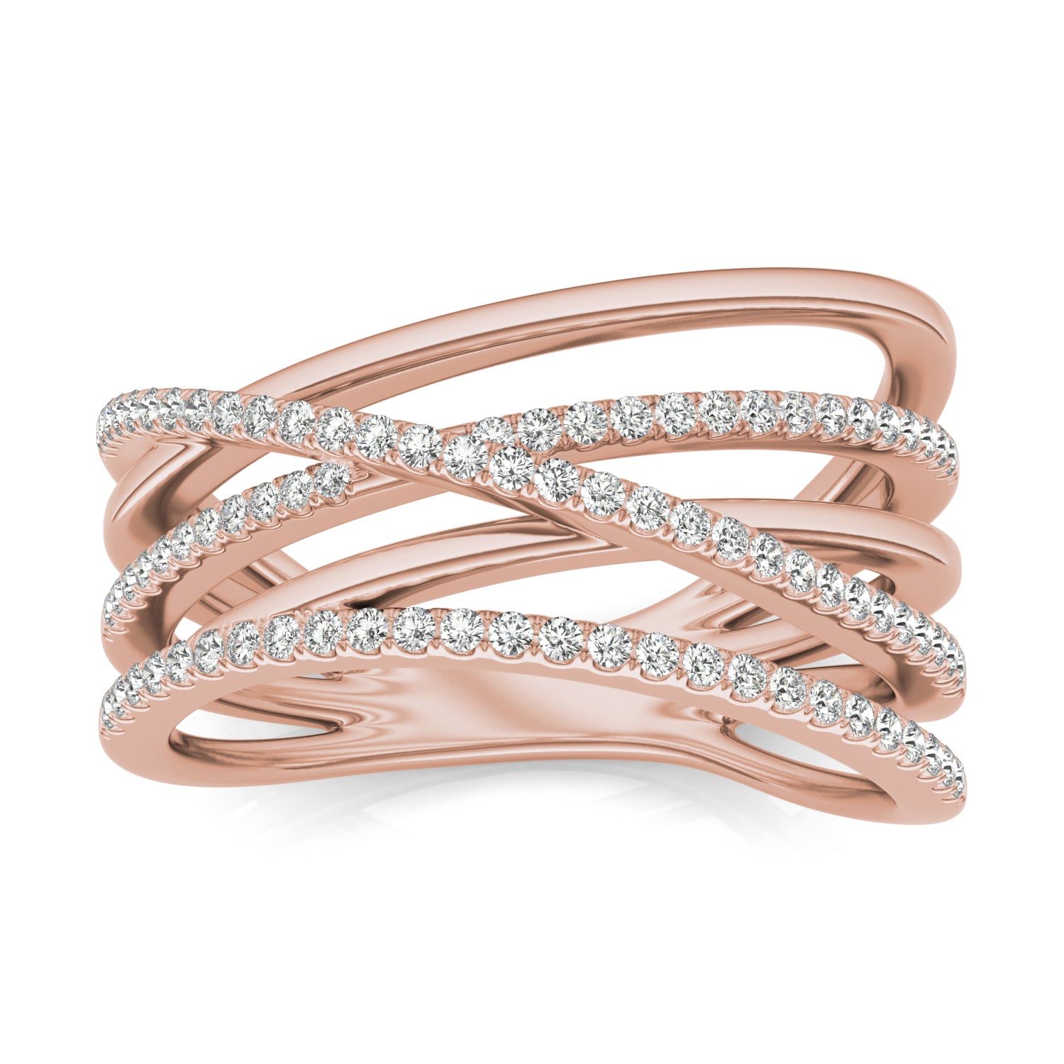 1/4 CTW Round Caydia® Lab Grown Diamond Five Row Statement Ring