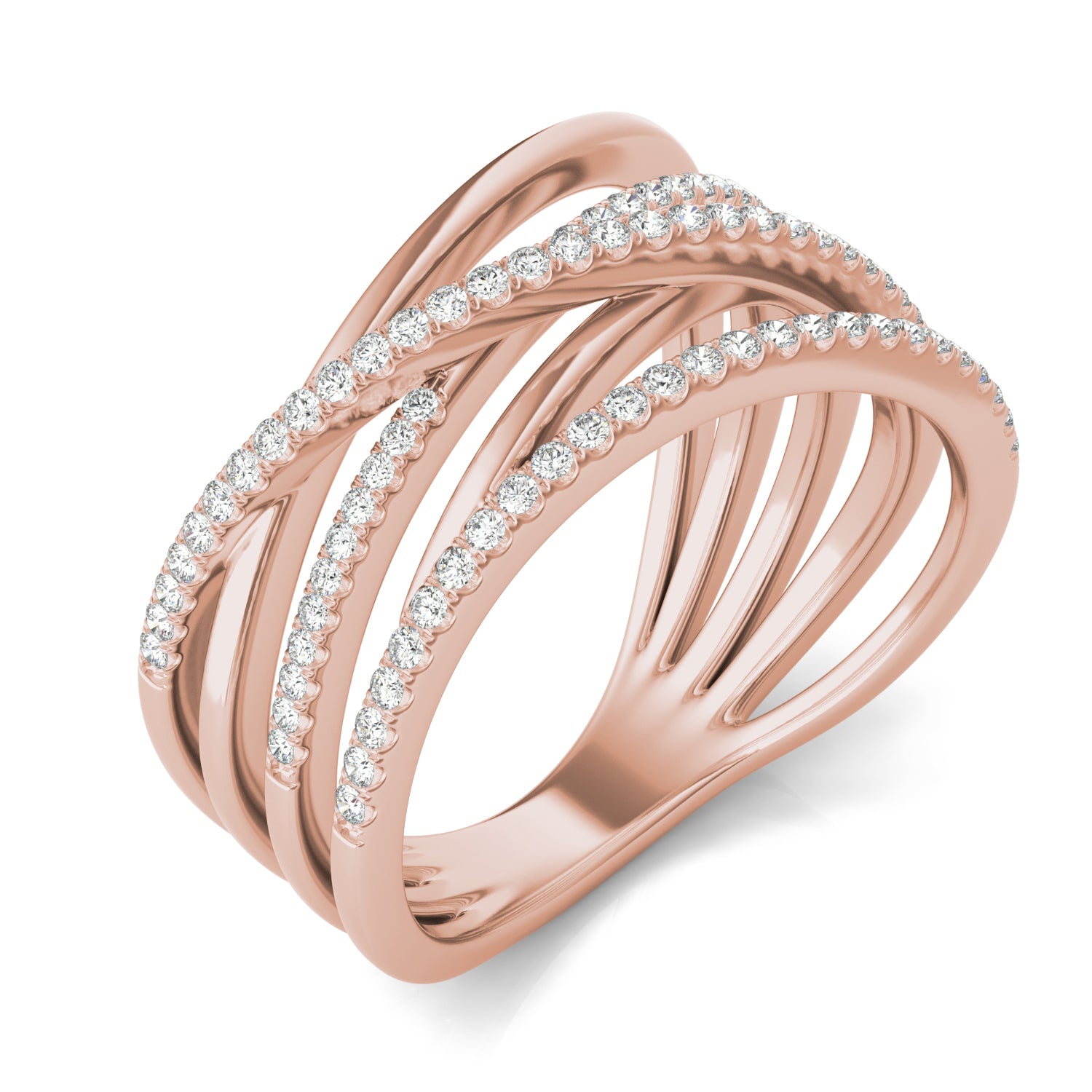 1/4 CTW Round Caydia® Lab Grown Diamond Five Row Statement Ring