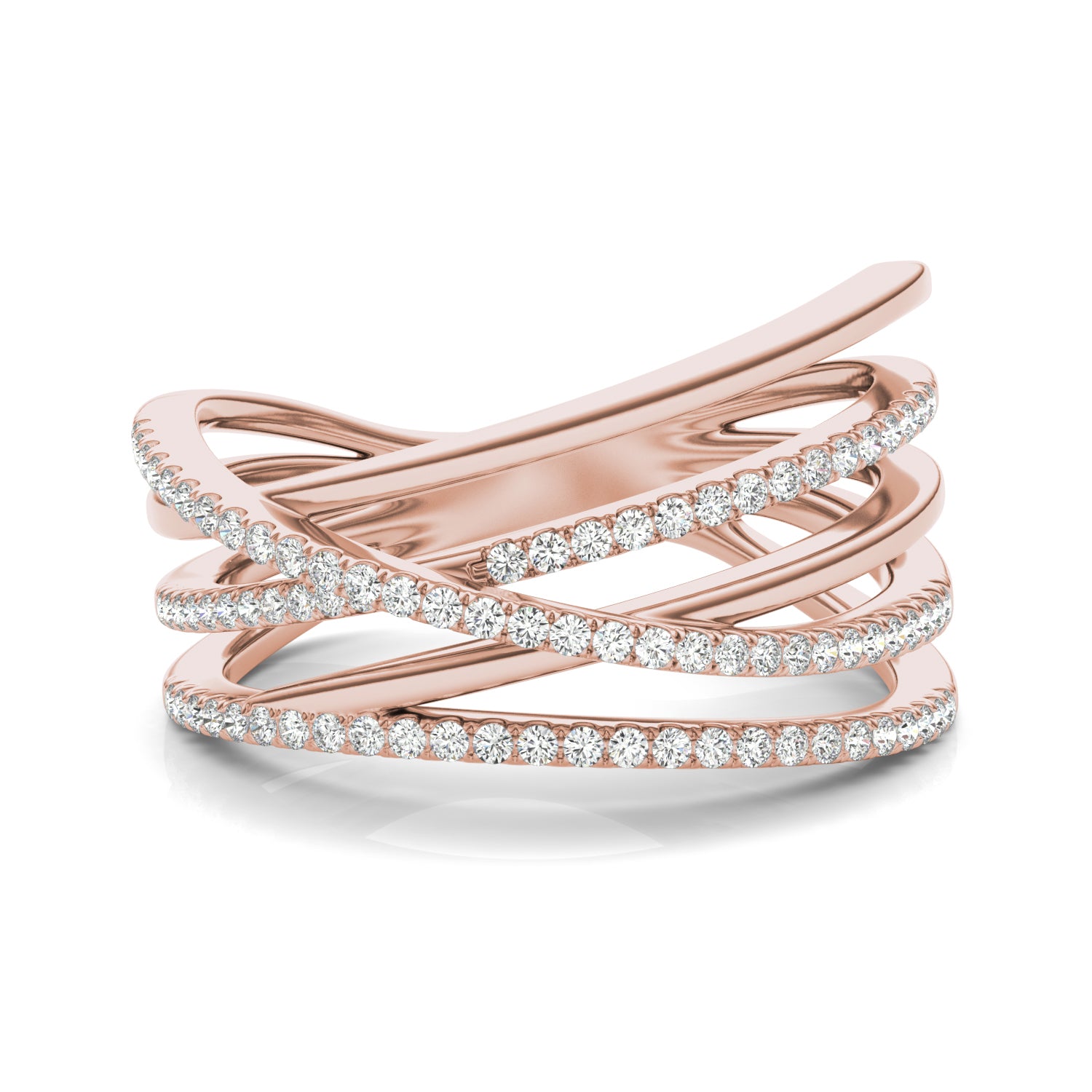 1/4 CTW Round Caydia® Lab Grown Diamond Five Row Statement Ring