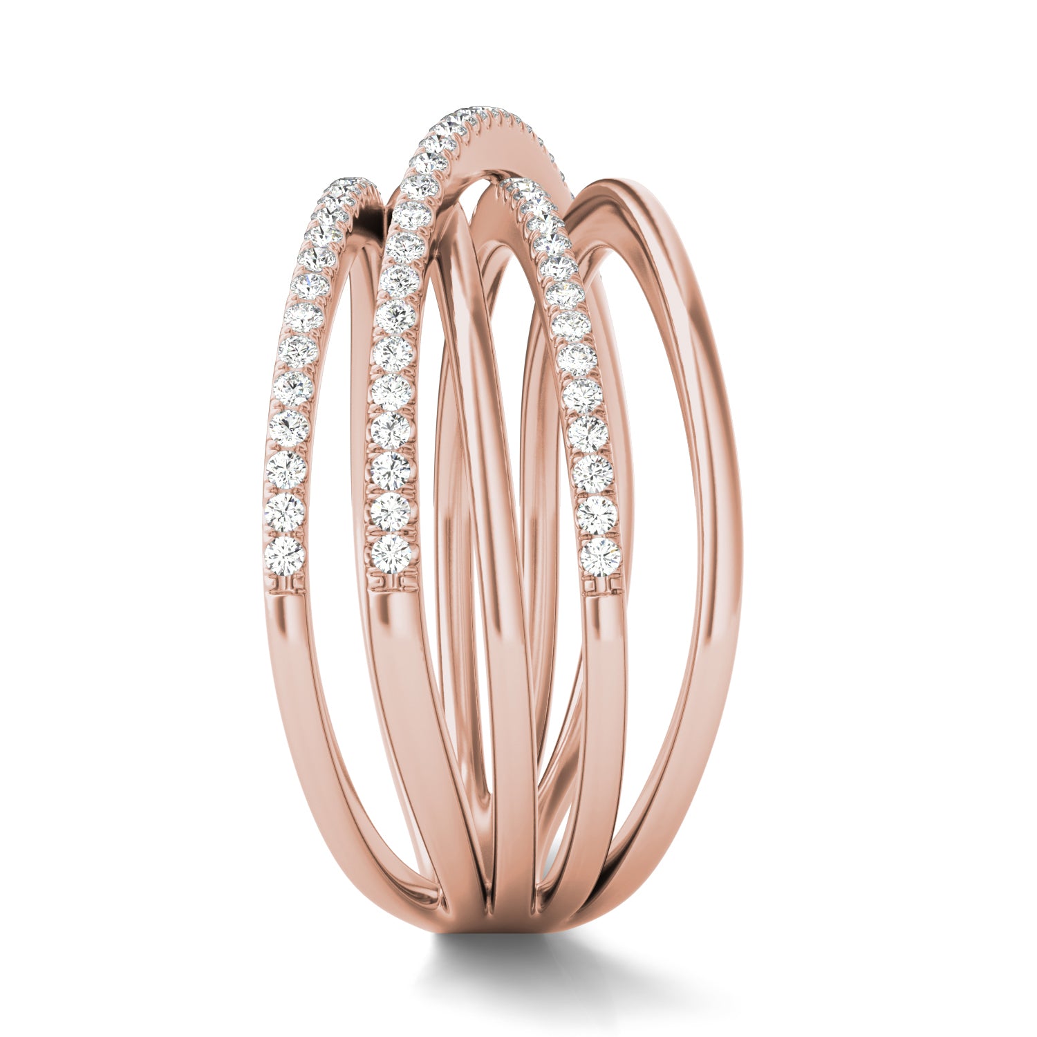 1/4 CTW Round Caydia® Lab Grown Diamond Five Row Statement Ring