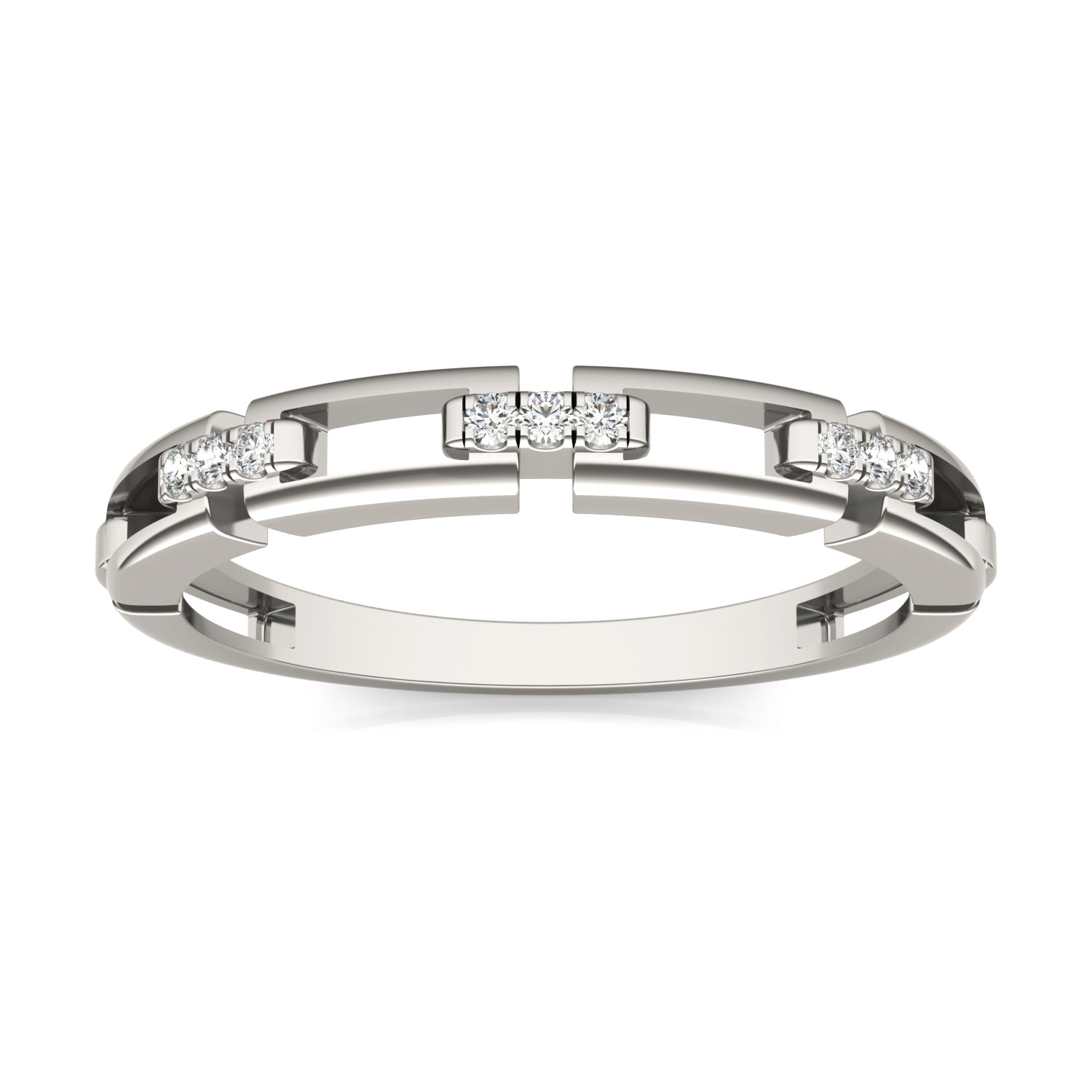 1/15 CTW Round Caydia® Lab Grown Diamond Rectangle Chain Fashion Ring