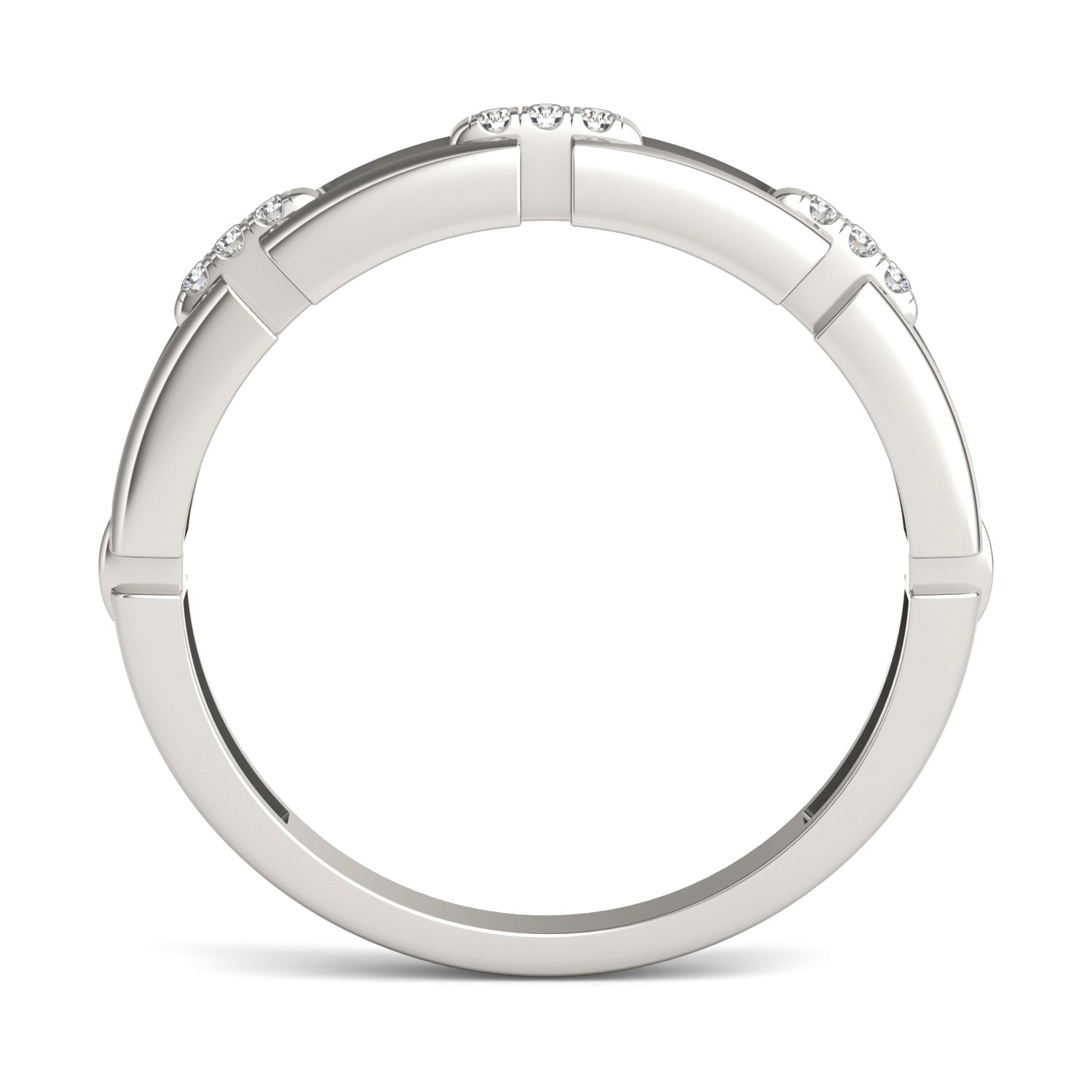 1/15 CTW Round Caydia® Lab Grown Diamond Rectangle Chain Fashion Ring