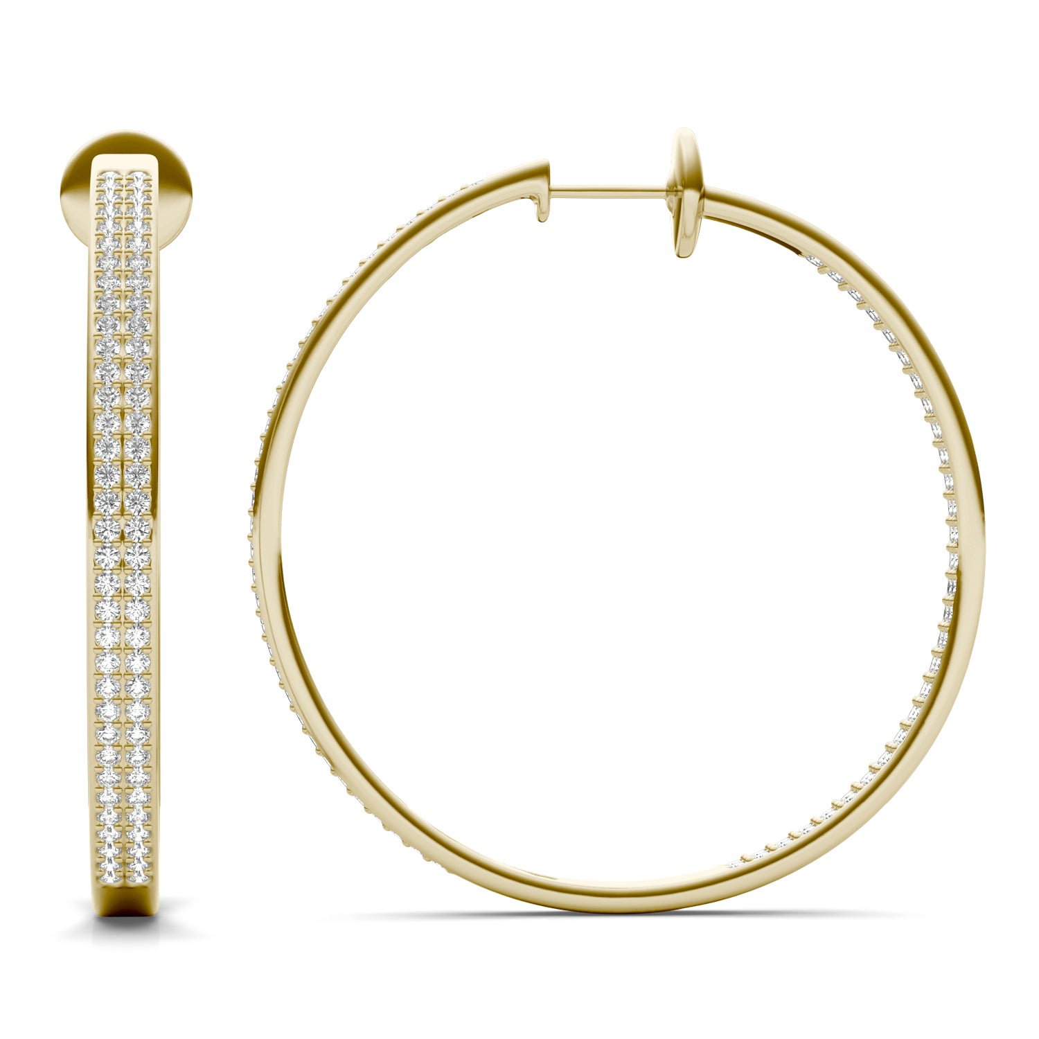 2 CTW Round Caydia® Lab Grown Diamond Two Row Pavé Inside Out Earrings