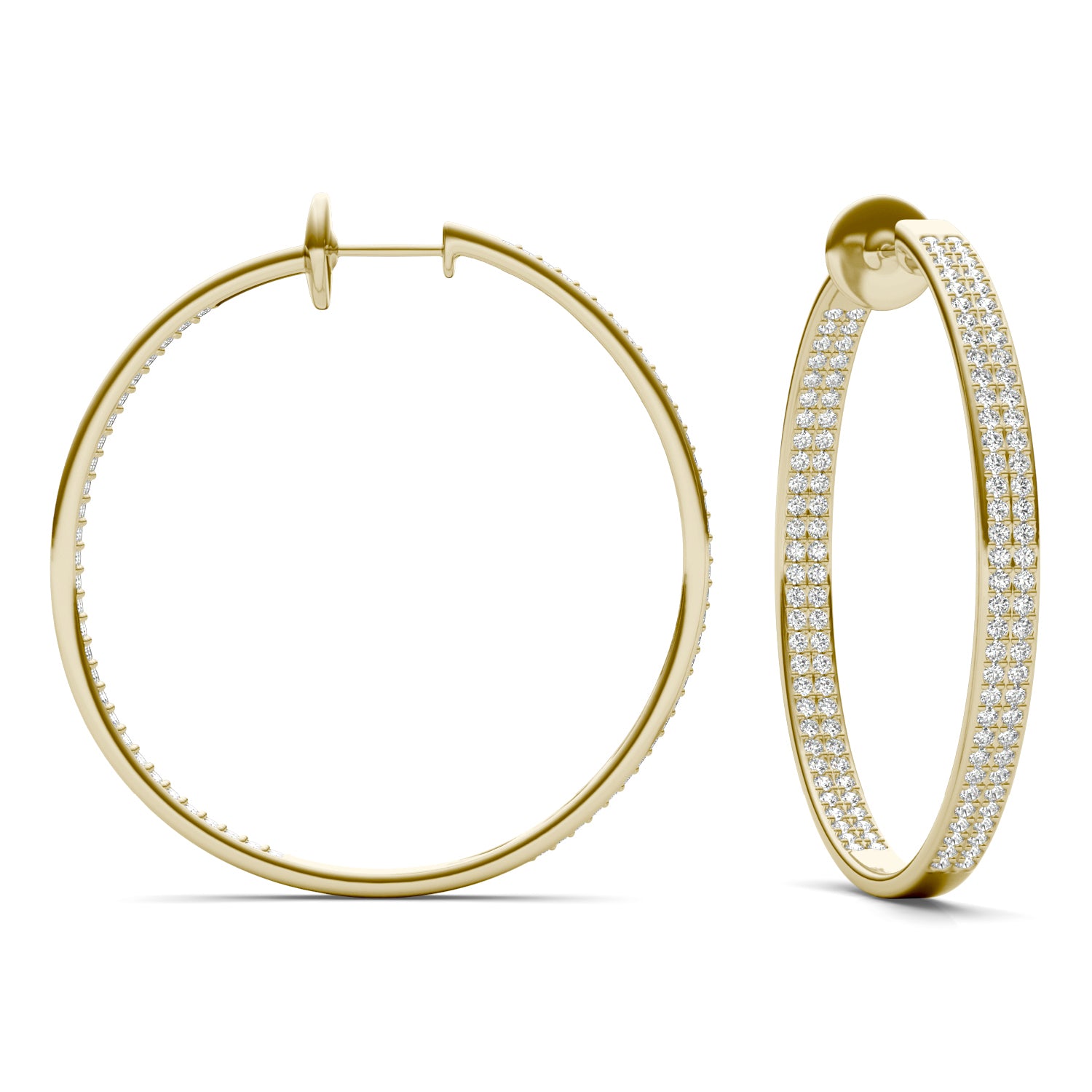 2 CTW Round Caydia® Lab Grown Diamond Two Row Pavé Inside Out Earrings