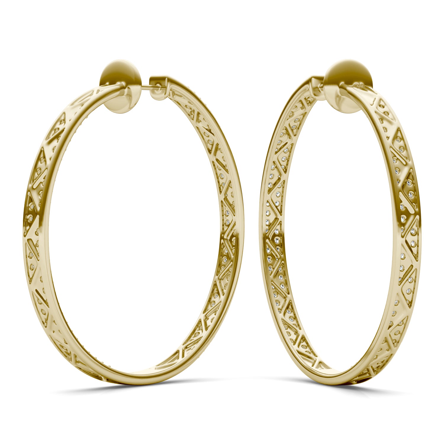 2 CTW Round Caydia® Lab Grown Diamond Two Row Pavé Inside Out Earrings