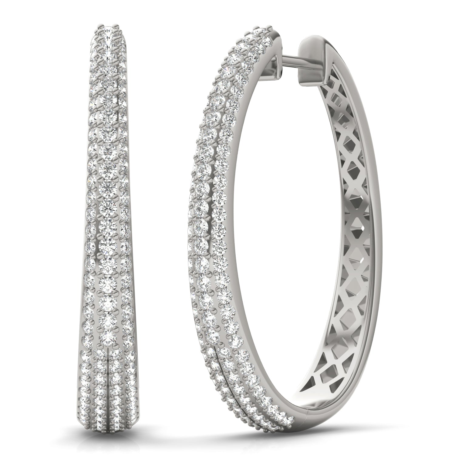 1 1/5 CTW Round Caydia® Lab Grown Diamond Graduated Pave Earrings