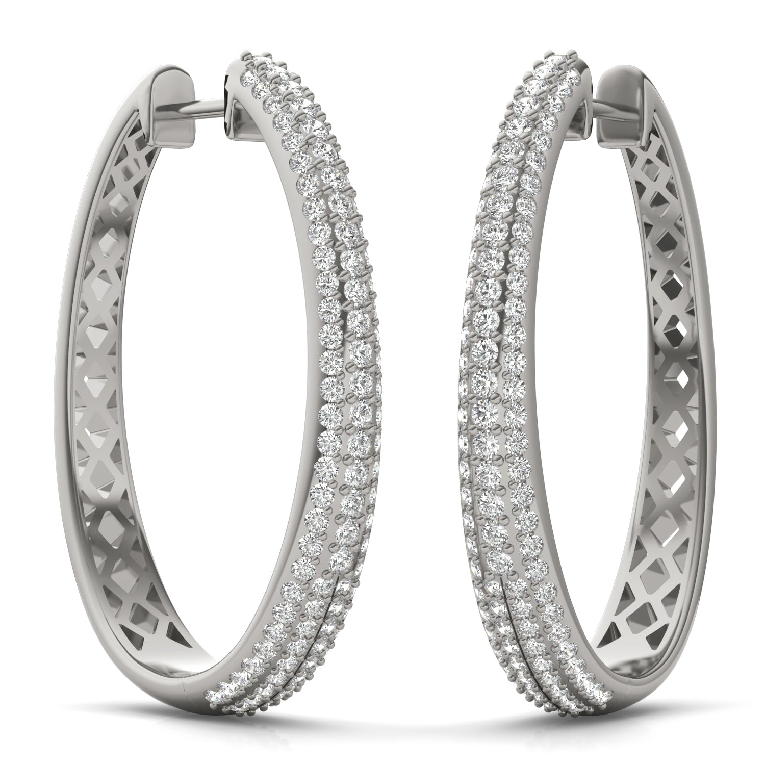 1 1/5 CTW Round Caydia® Lab Grown Diamond Graduated Pave Earrings
