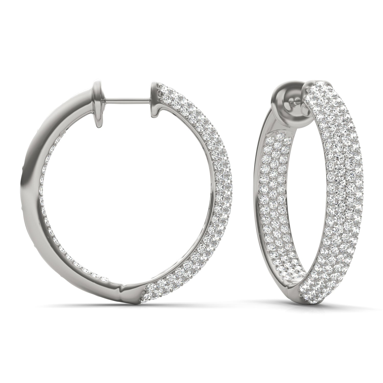 4 CTW Round Caydia® Lab Grown Diamond Pave Inside Out Earrings