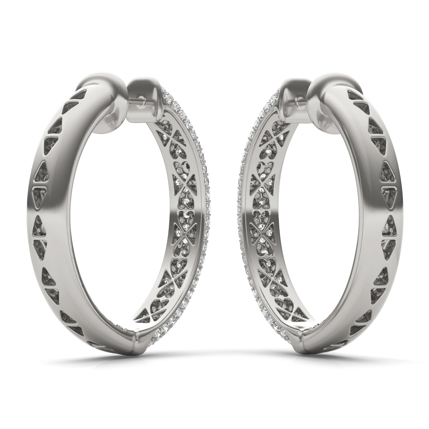 4 CTW Round Caydia® Lab Grown Diamond Pave Inside Out Earrings