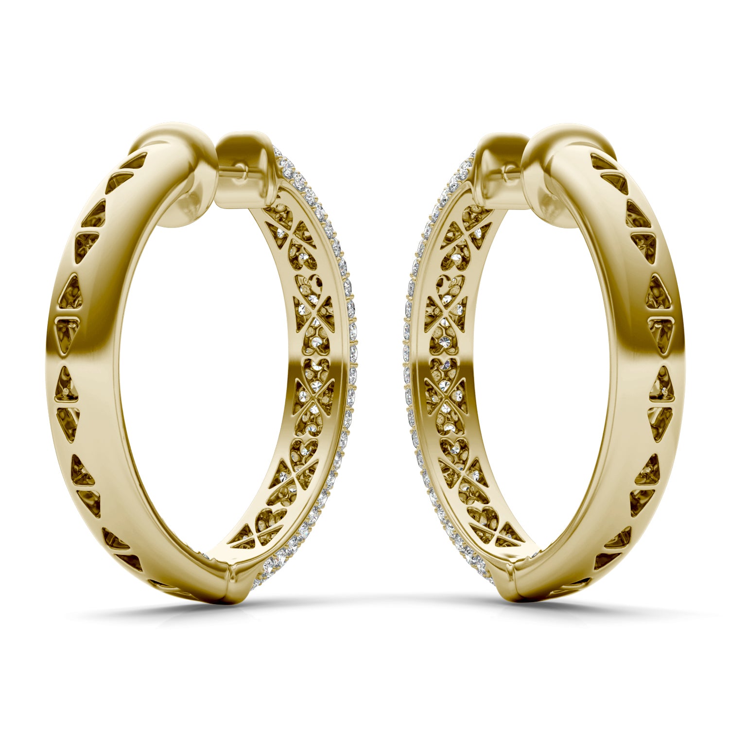 4 CTW Round Caydia® Lab Grown Diamond Pave Inside Out Earrings
