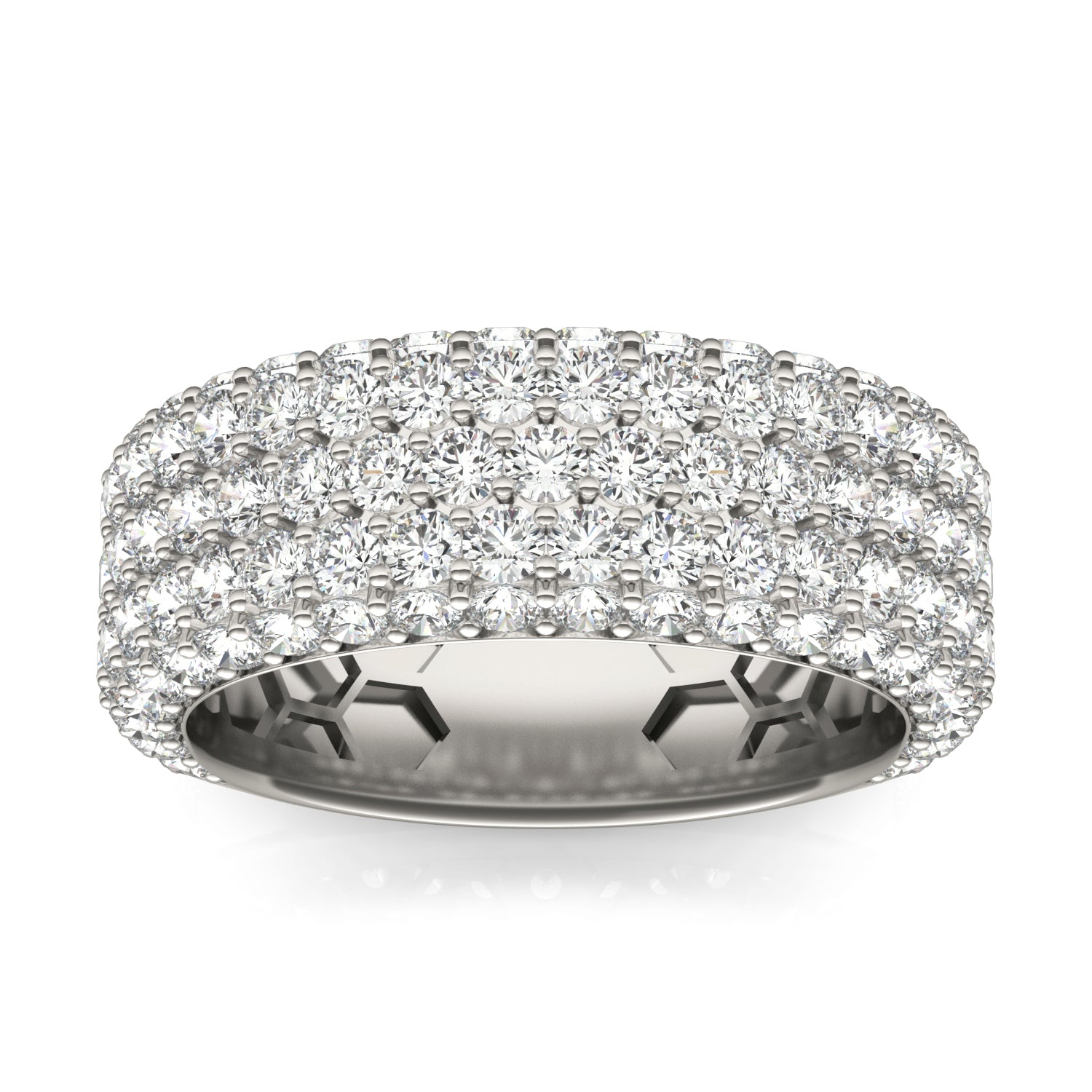 2 2/3 CTW Round Caydia® Lab Grown Diamond Five Row Pavé Ring