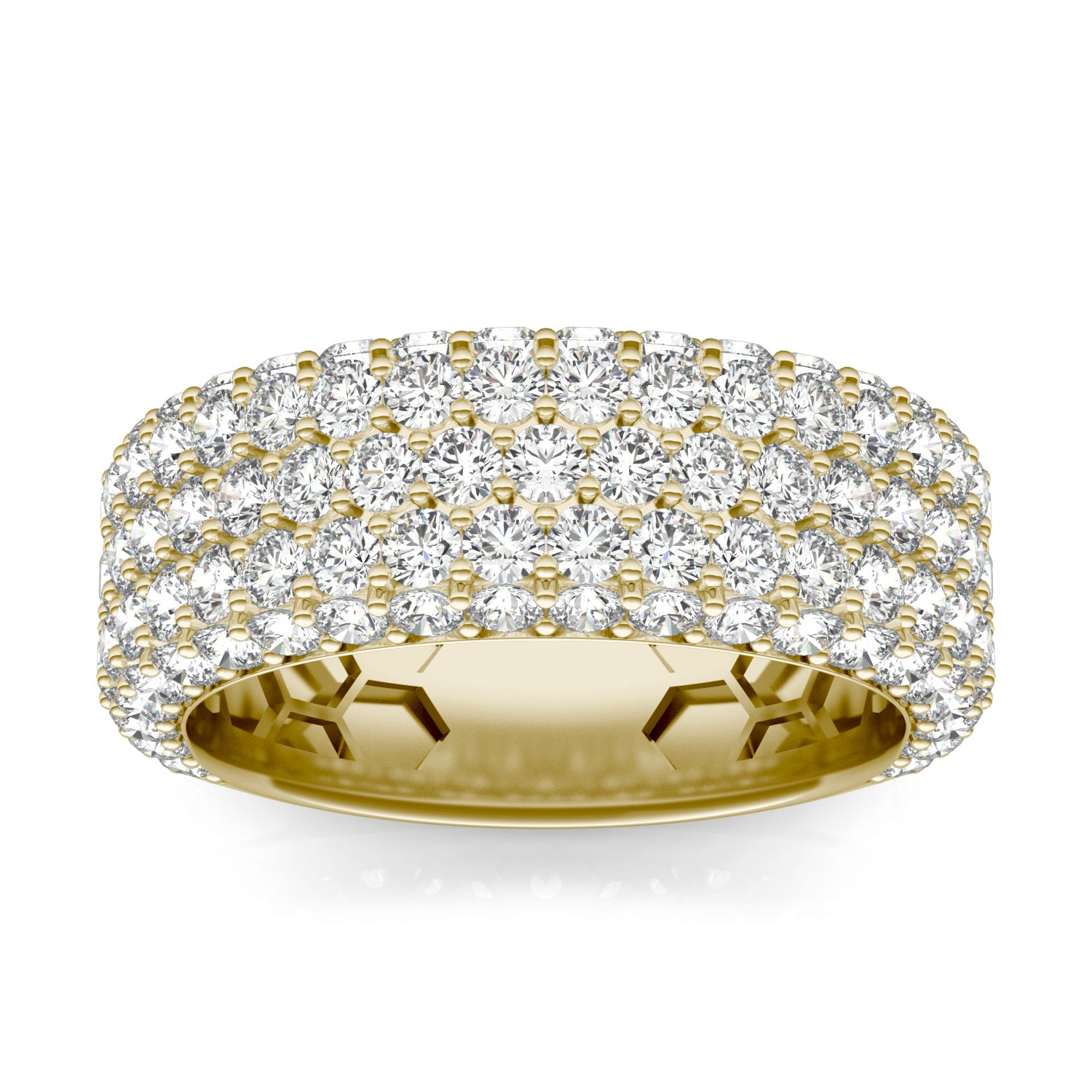 2 2/3 CTW Round Caydia® Lab Grown Diamond Five Row Pavé Ring