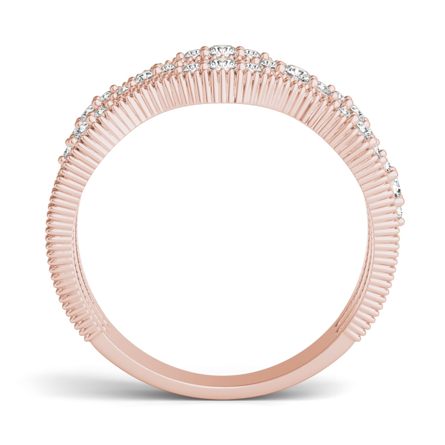 1/3 CTW Round Caydia® Lab Grown Diamond Three Row Graduated Ring