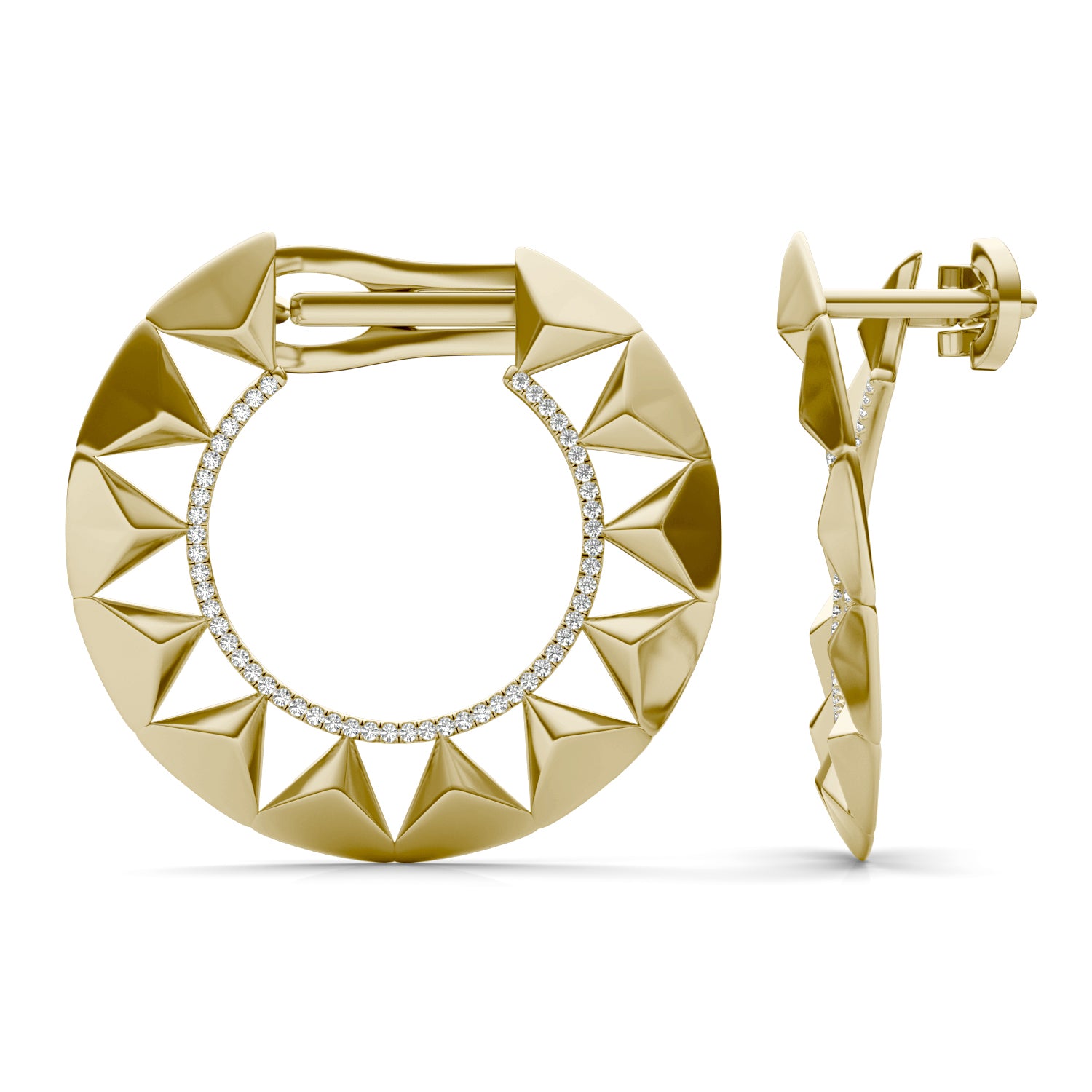 1/5 CTW Round Caydia® Lab Grown Diamond Ouro Collection Round Hoop Earrings