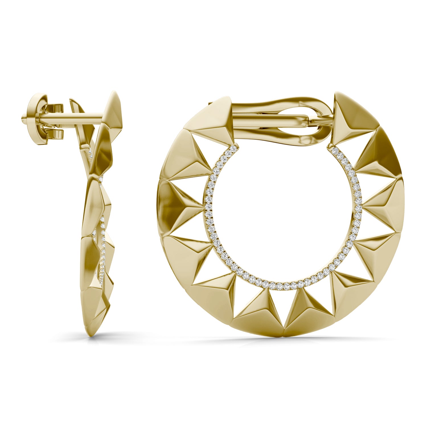 1/5 CTW Round Caydia® Lab Grown Diamond Ouro Collection Round Hoop Earrings