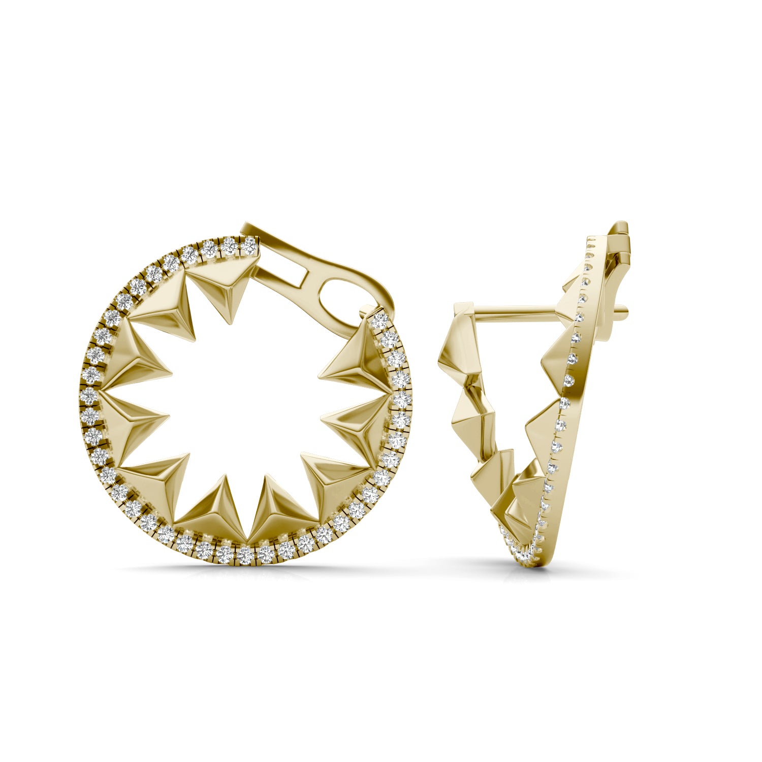 1/3 CTW Round Caydia® Lab Grown Diamond Ouro Collection Round Hoop Earrings